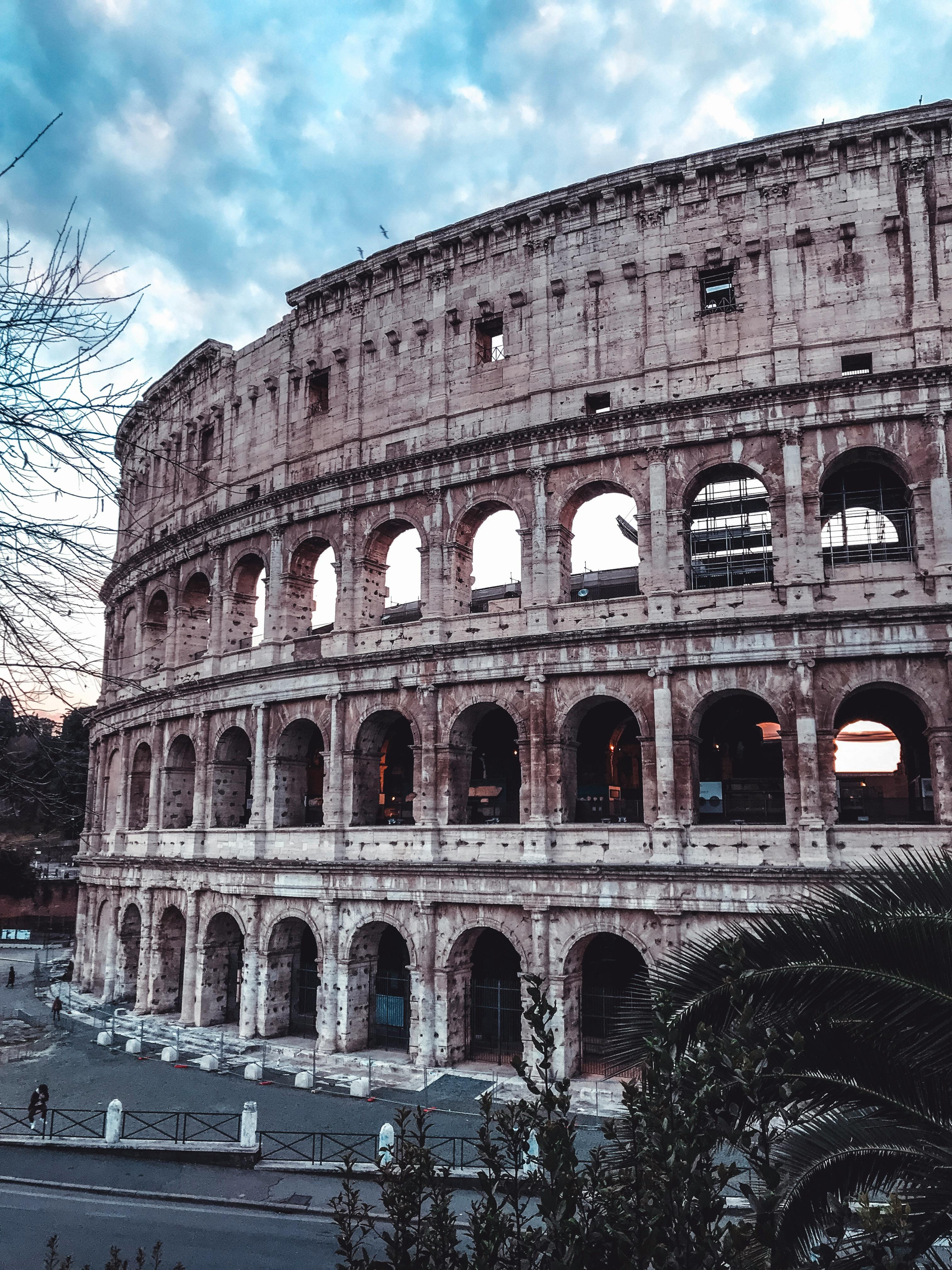 View of a Light Up Colosseum in Rome