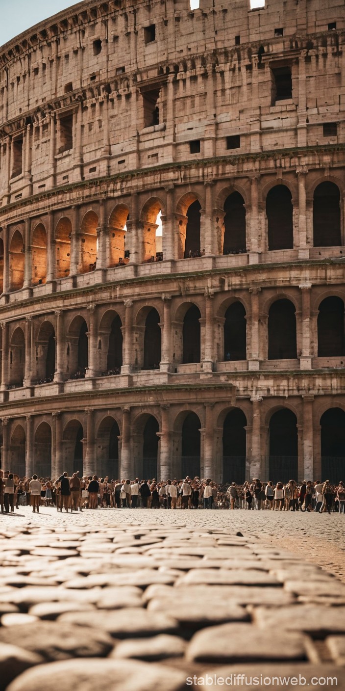 Eloquent Colosseum Scene Illuminated