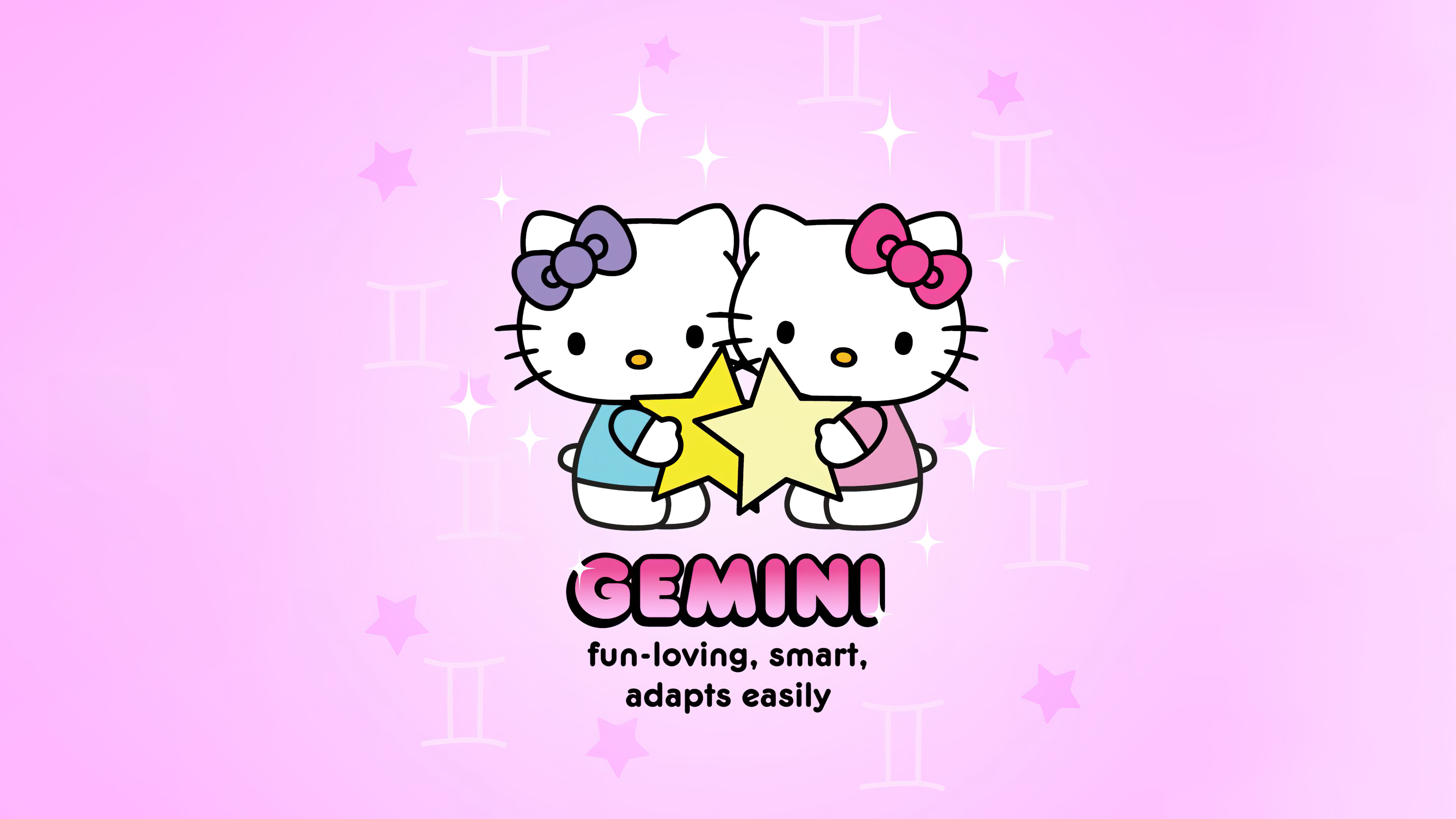 Gemini Wallpaper 4K, Hello Kitty