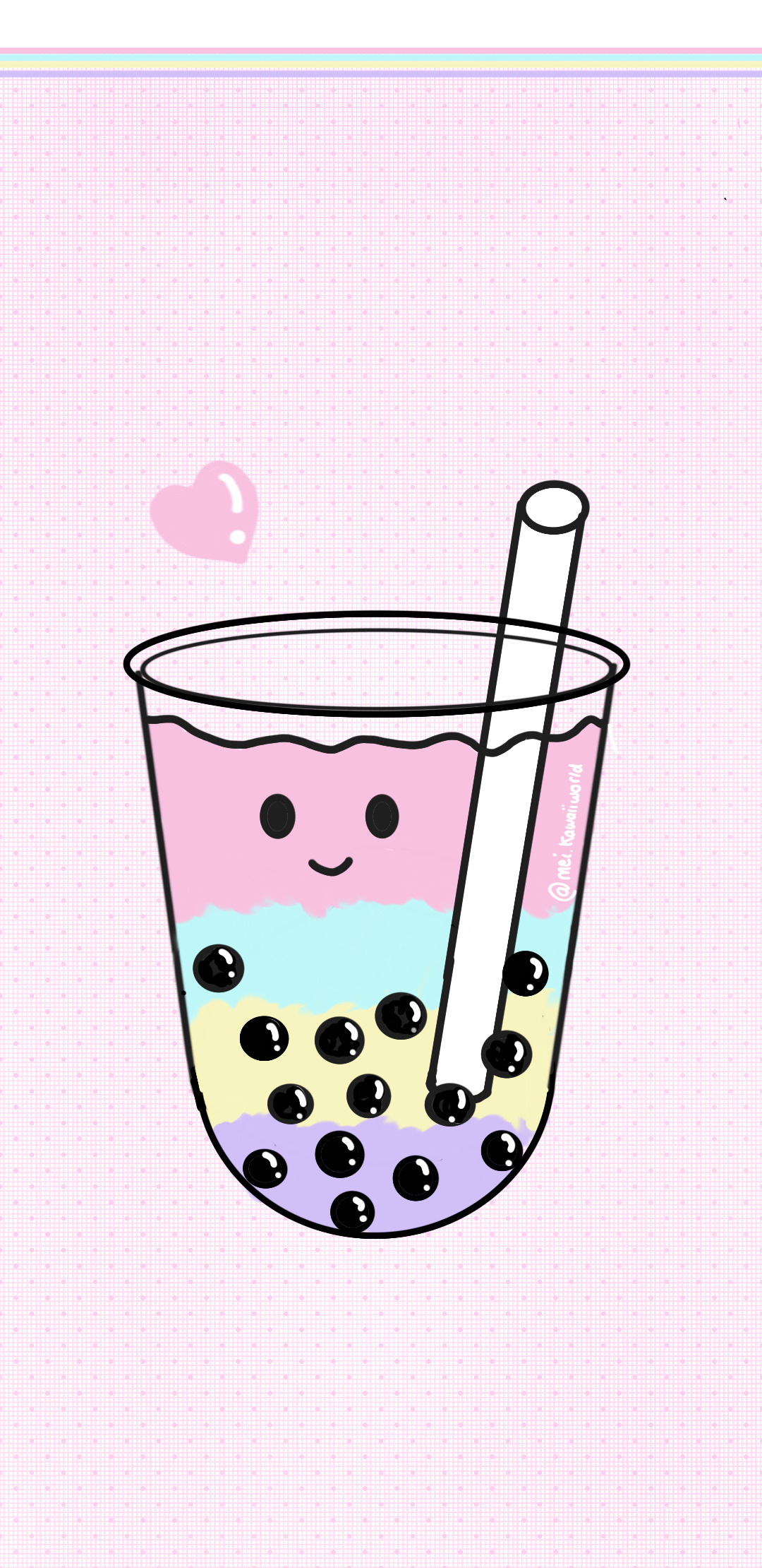 Im bored so I draw these boba wallpaper