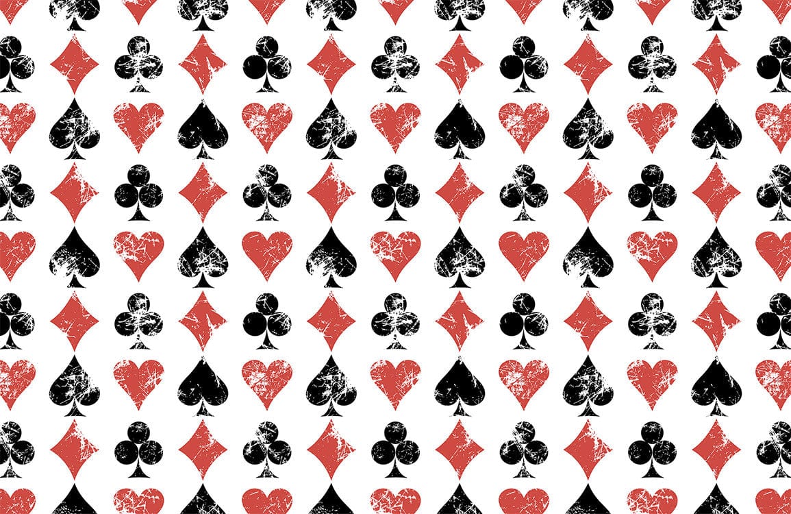 Black Playing Cards Mural Wallpaper