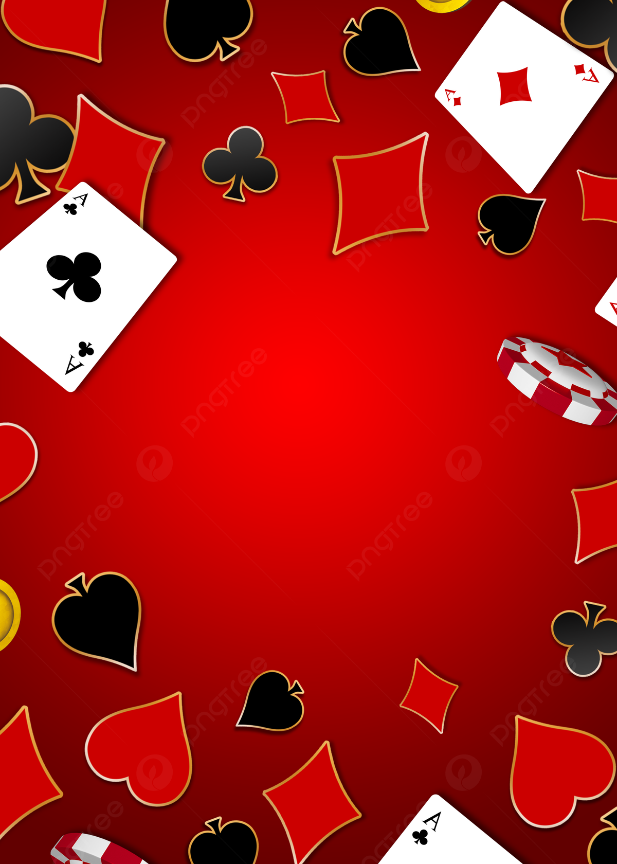 Red Poker Decor Casino Background