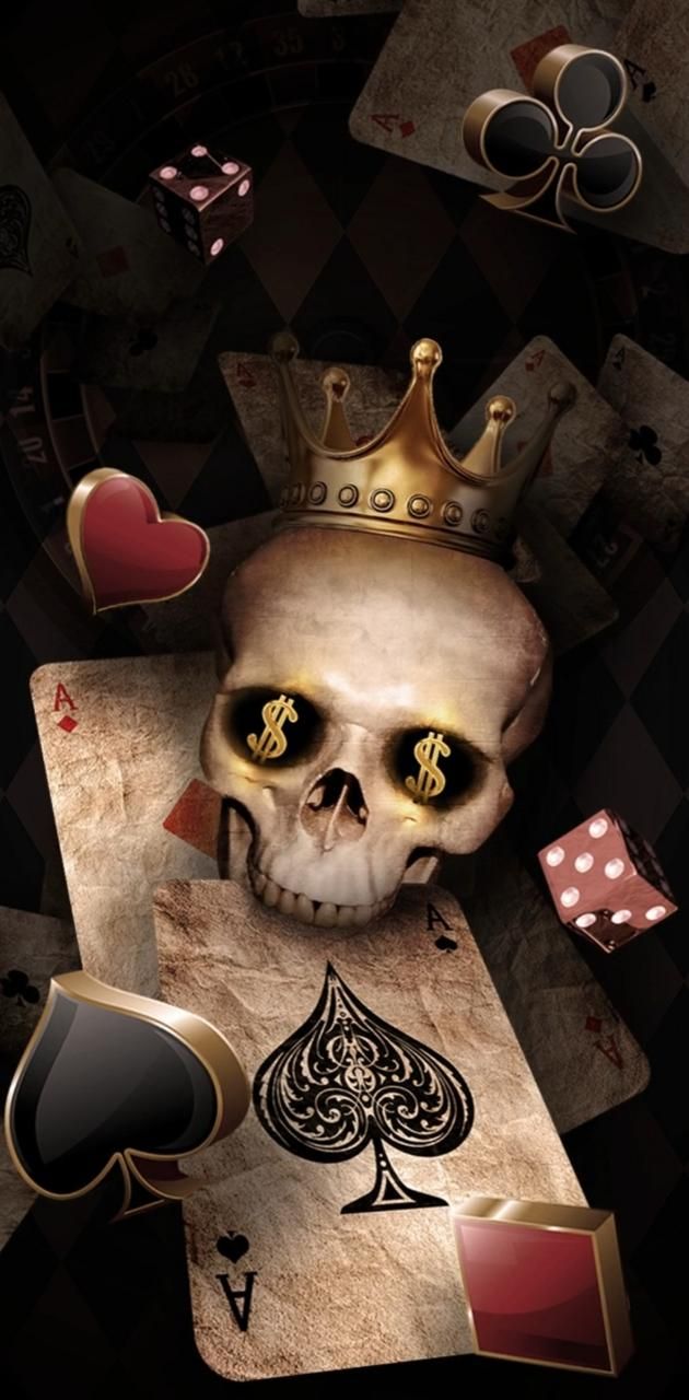 Poker gold Skull wallpaper