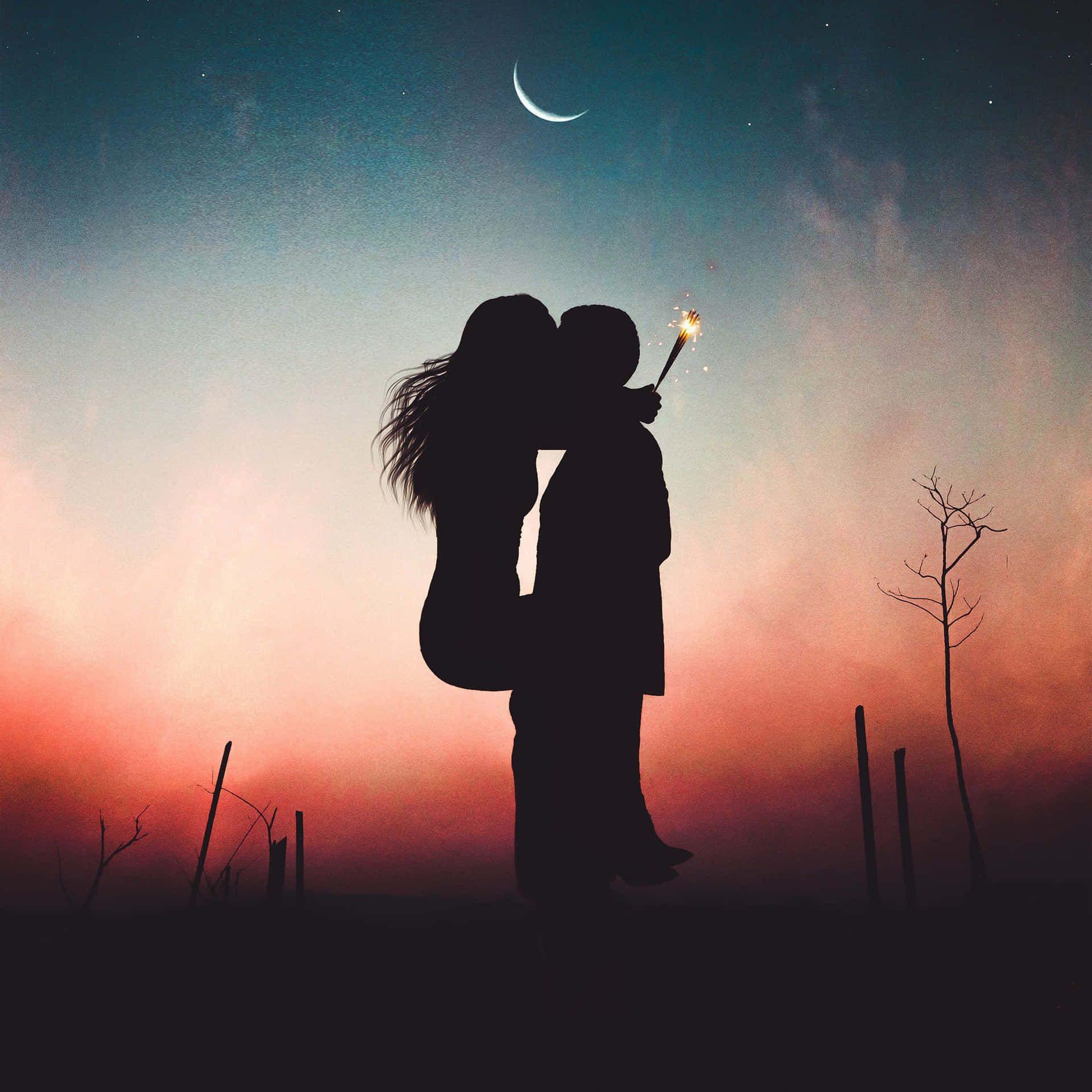 Download Couple Kissing Lips Under