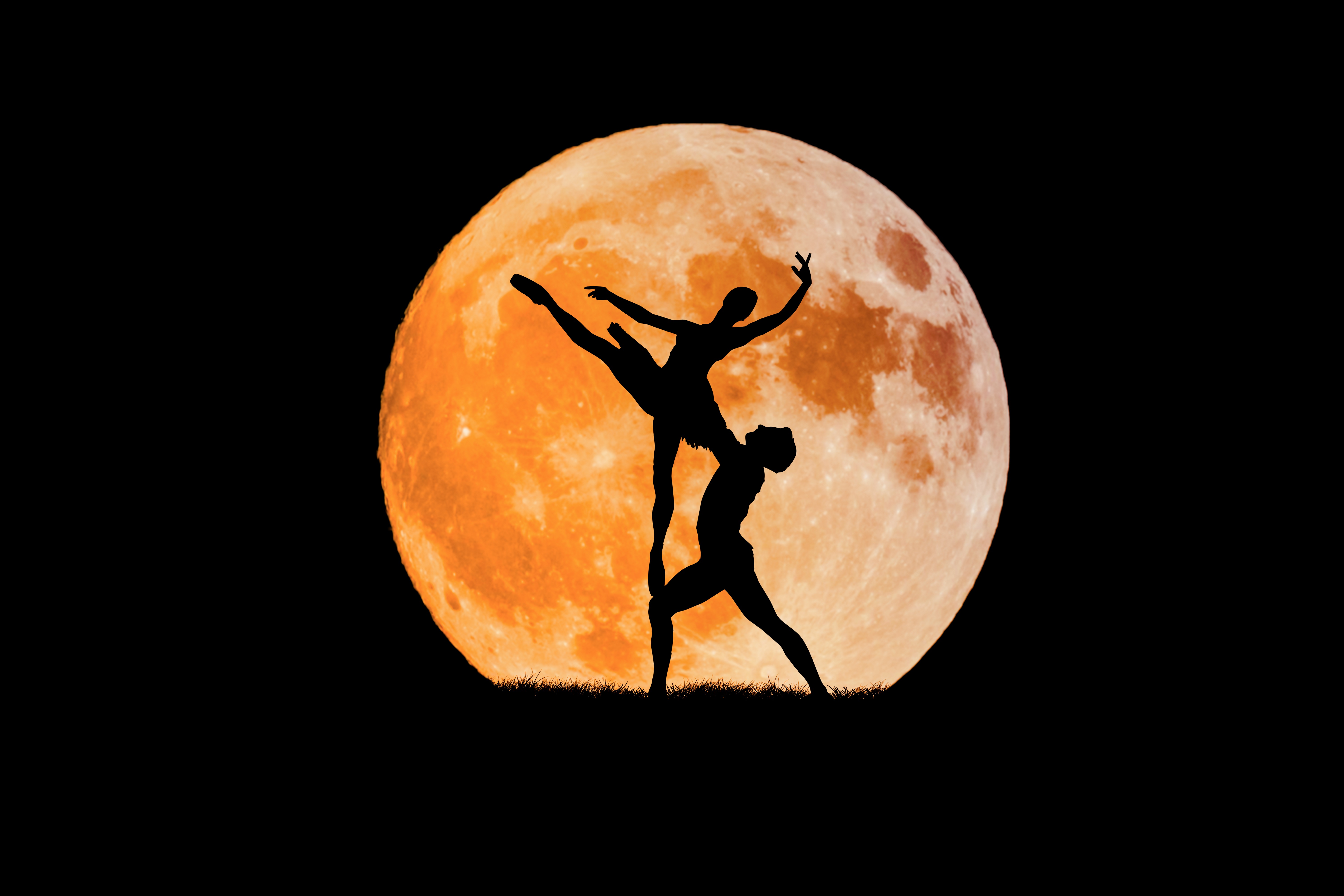 Woman Kissing Under Moon