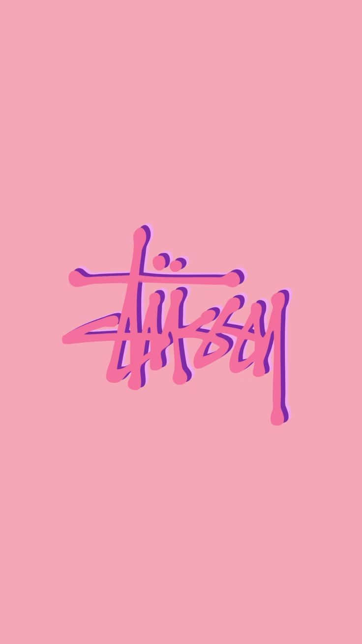 Stussy Logo Baby Pink Background Stusy
