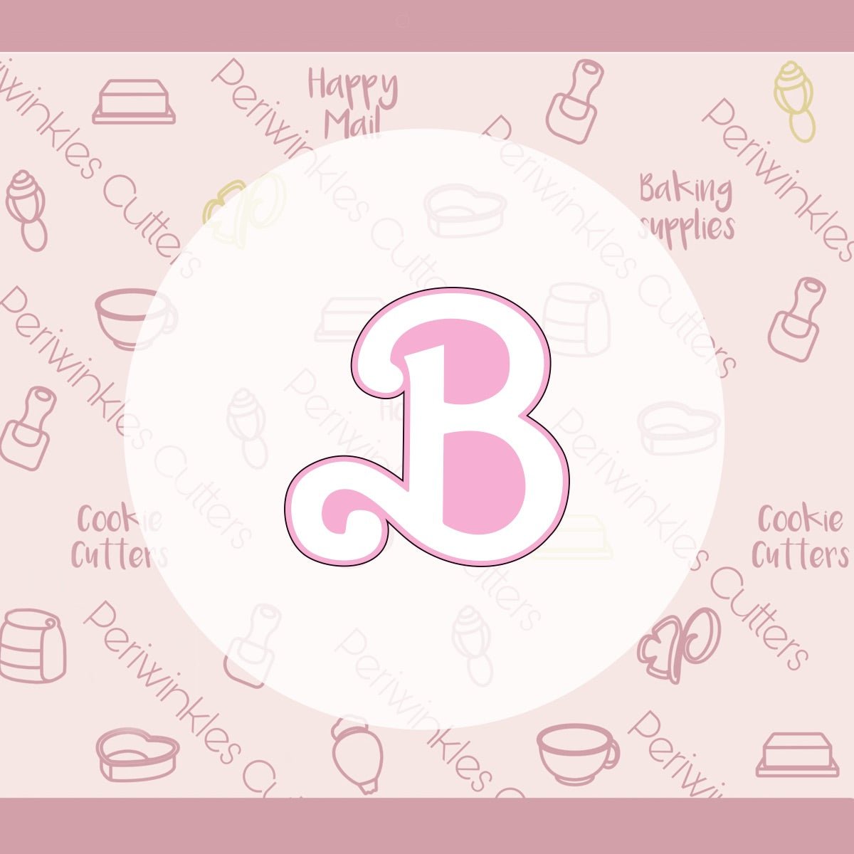 B Pink Letter Cookie Cutter