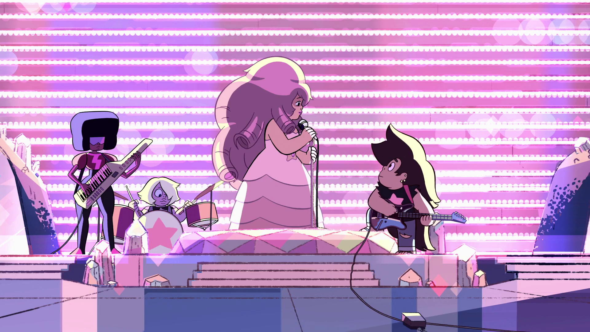 Steven Universe HD Wallpaper: Amethyst, Garnet & Rose Quartz Musical Moment