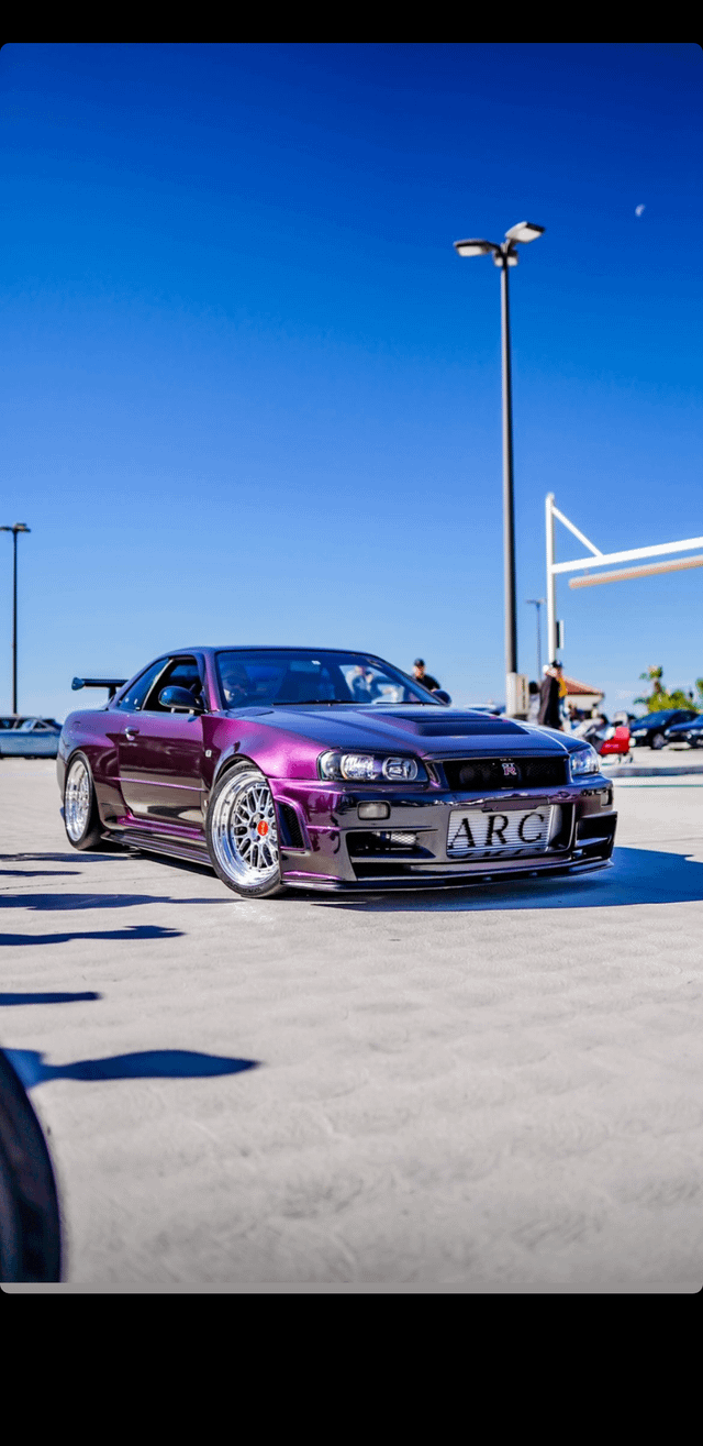 Nissan GT R34 In Midnight Purple On BBS