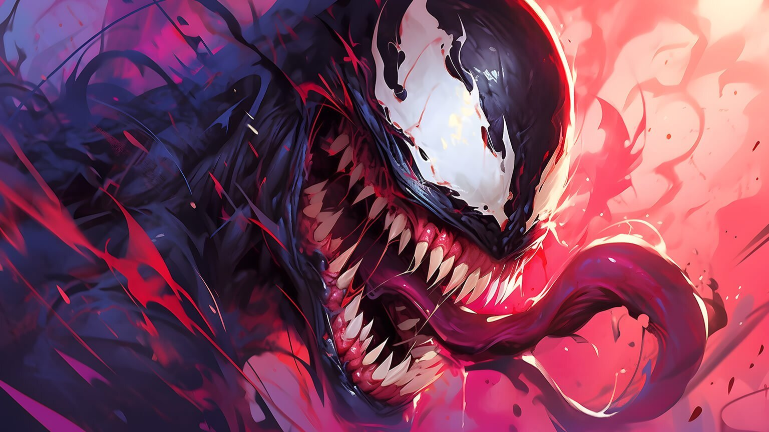 Marvel Scary Venom Pink Desktop