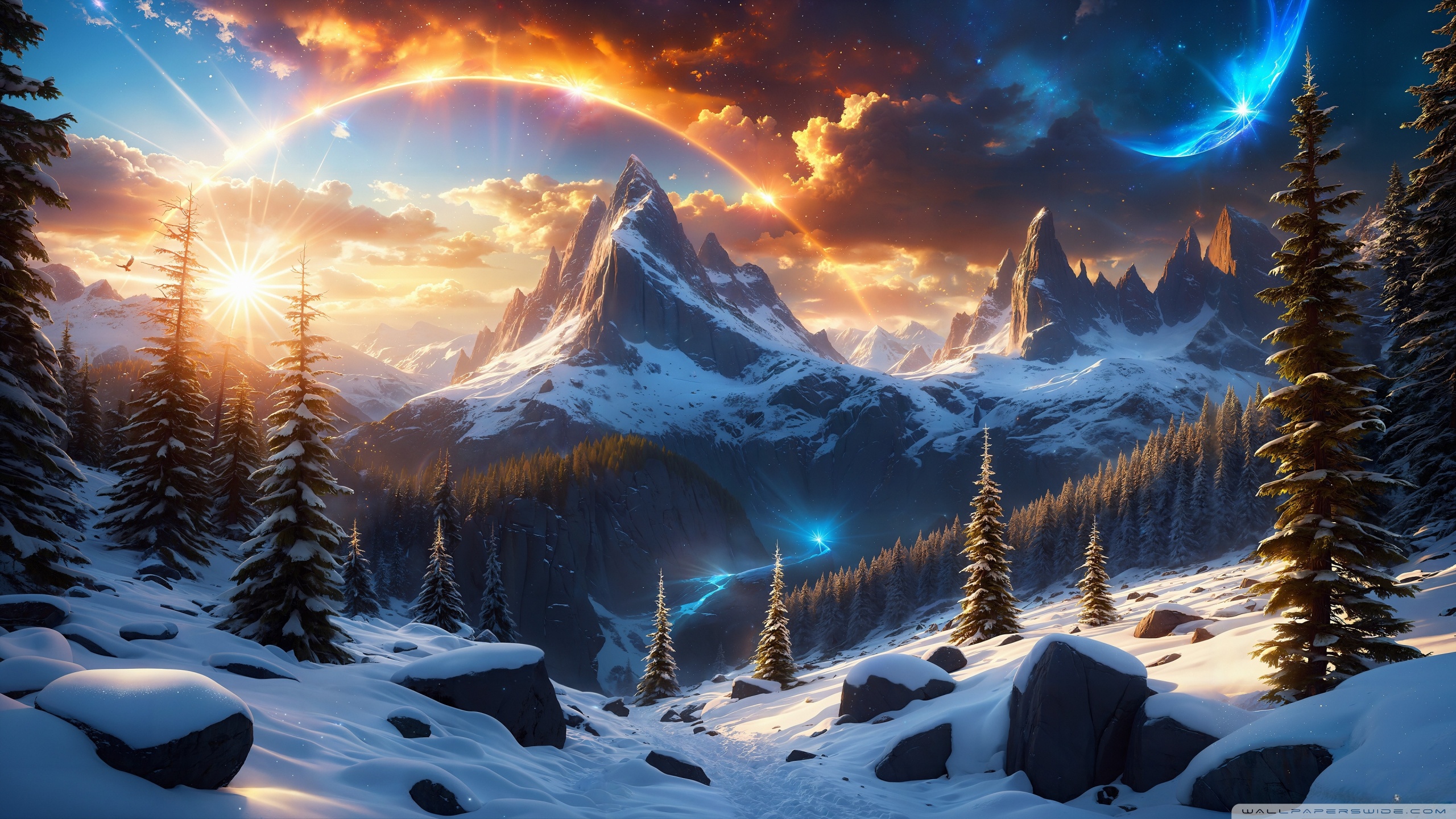 Winter, Mountain, Snow, Fantasy