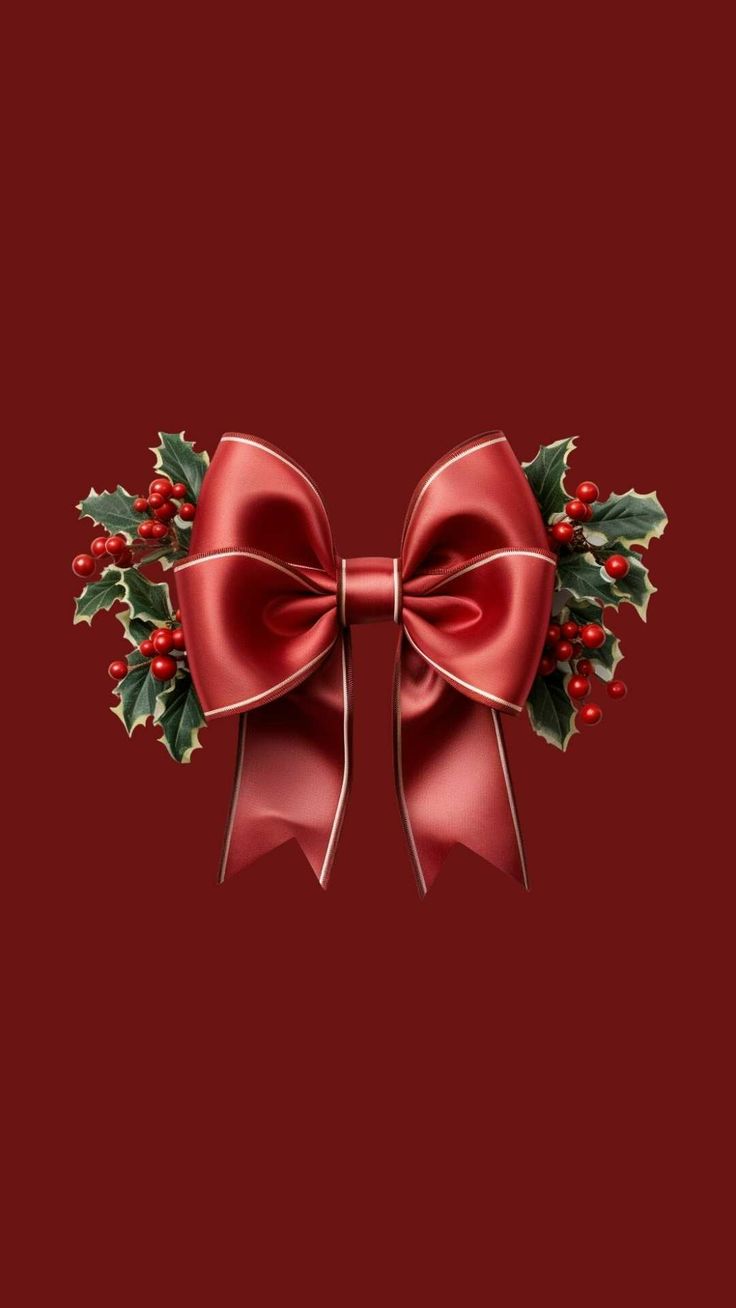 Christmas Red Bow Aesthetic
