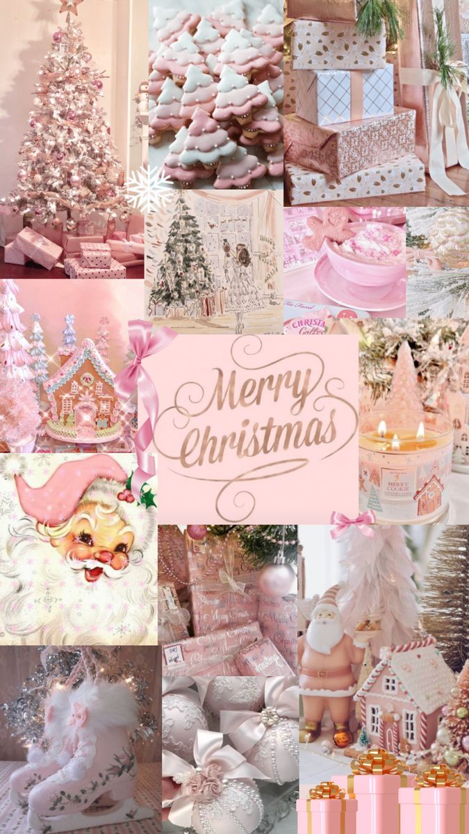 Pink Christmas collage