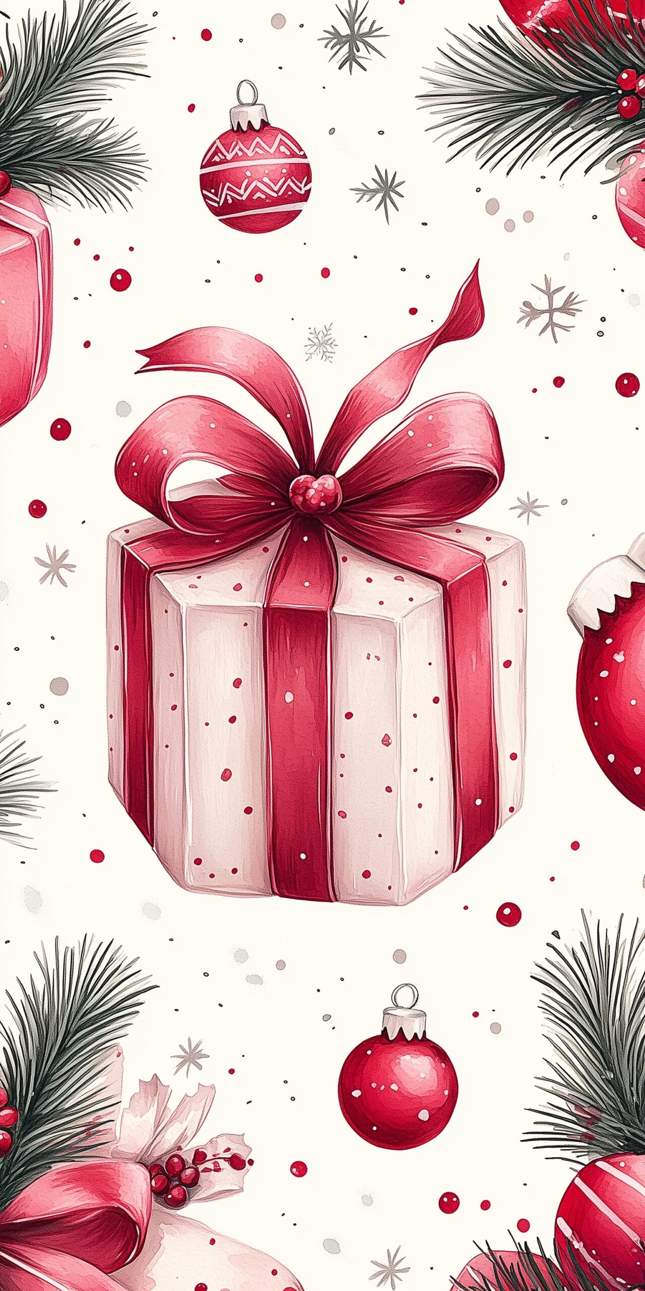 Magical Watercolor Christmas Wallpaper