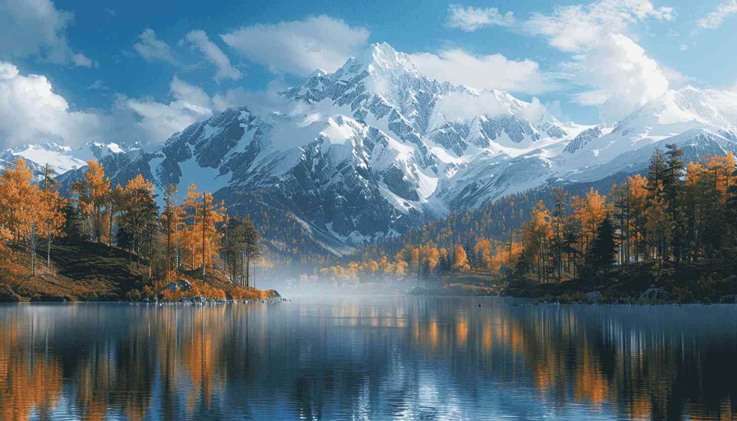 foggy mountain lake wallpaper