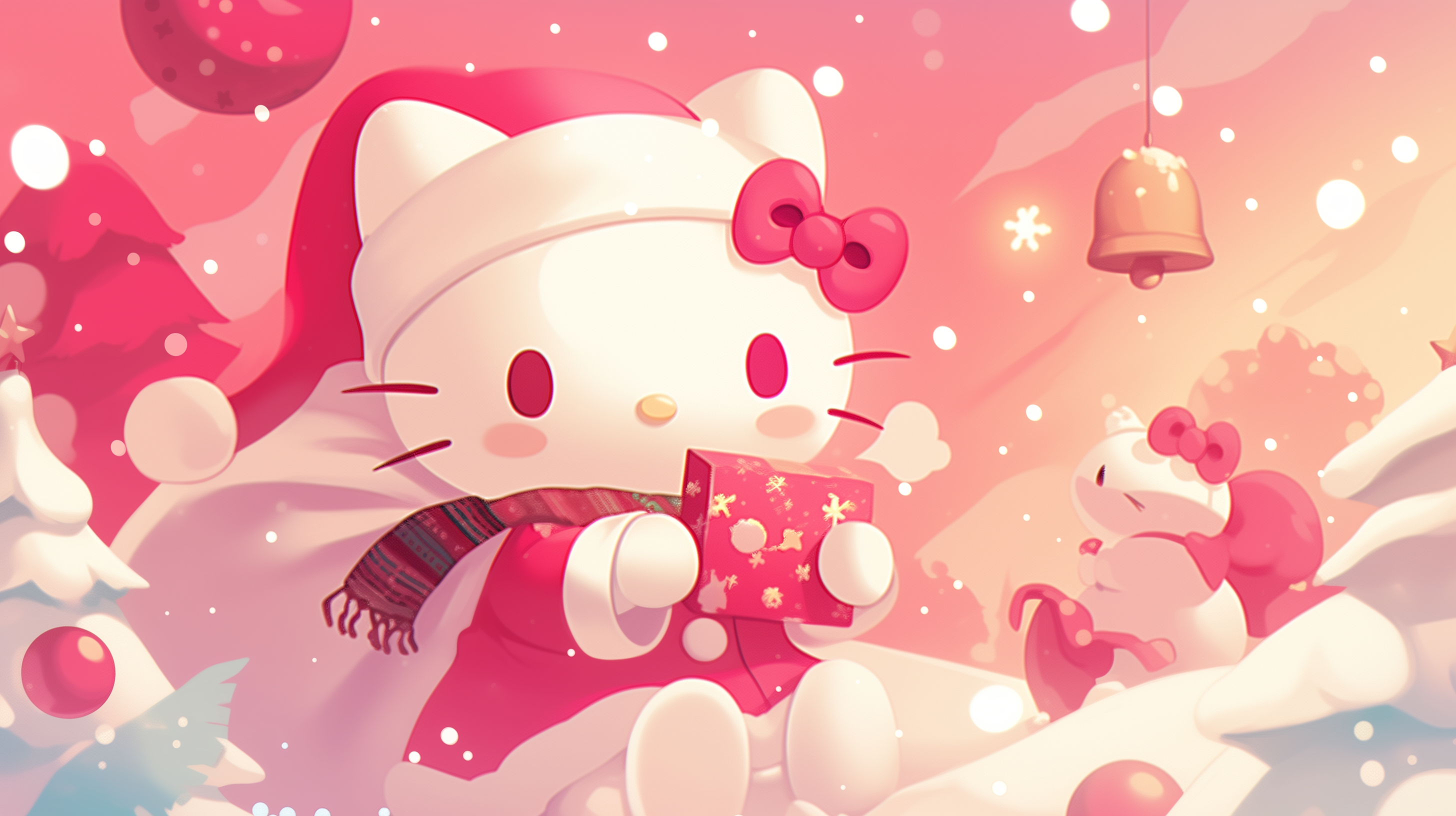 HD Wallpaper: Hello Kitty's Magical Anime Christmas