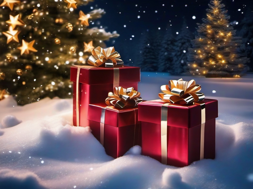 Christmas Wallpaper Gift Boxes