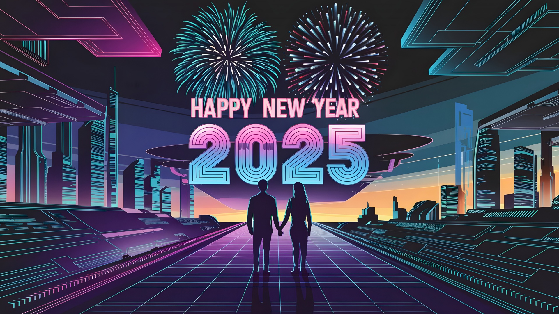 Happy New Year 2025 Wallpaper 4K