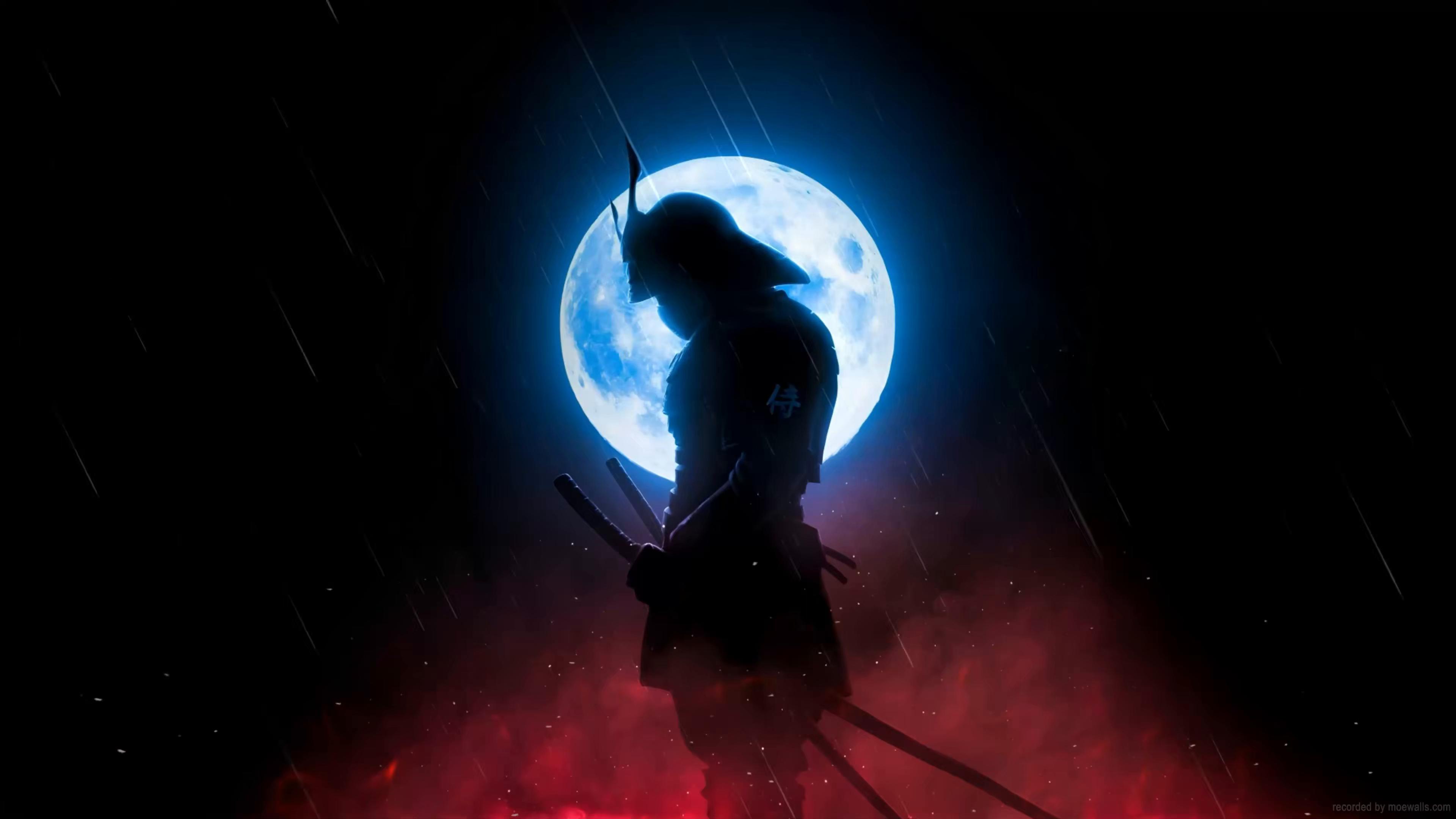 Azure Moon Samurai Live Wallpaper