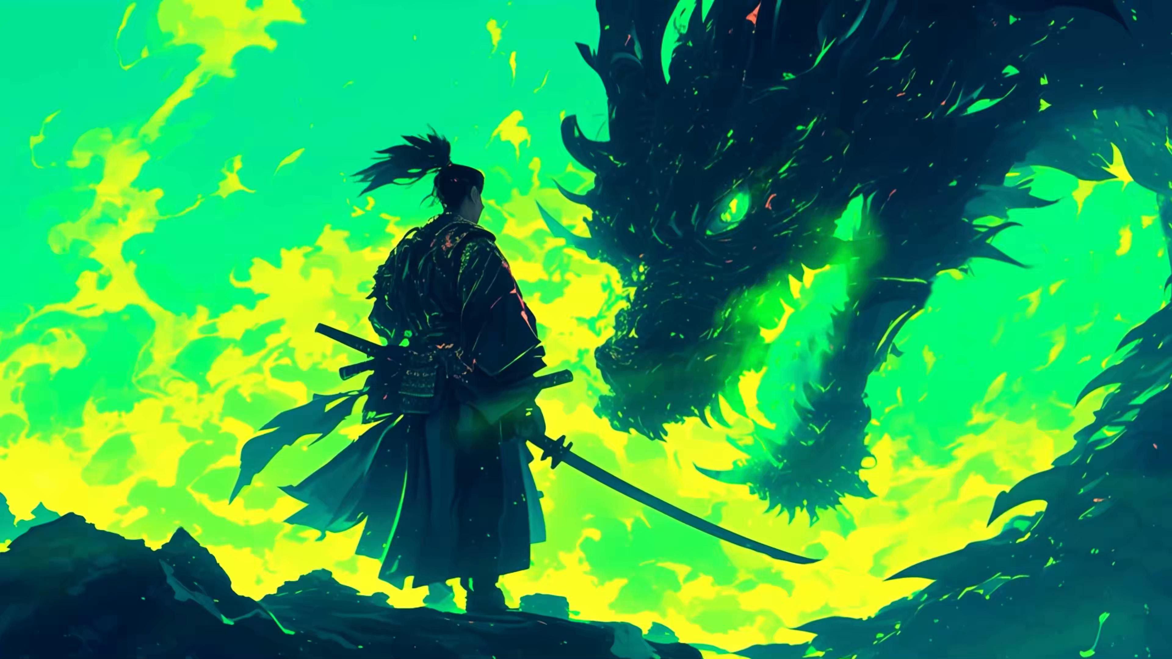 Samurai Vs Dragon 4k Wallpapers Wallpaper Cave