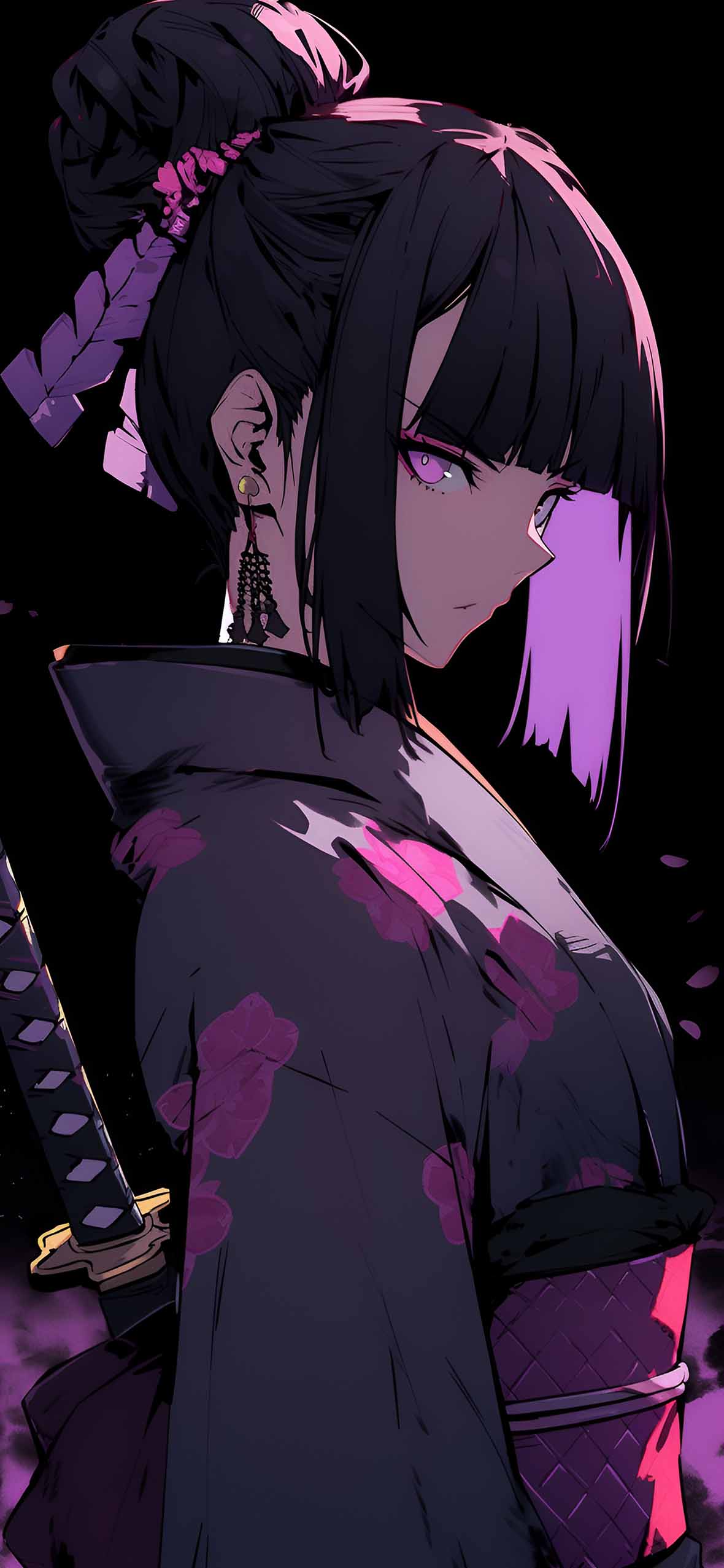 Anime Girl with Katana Wallpaper