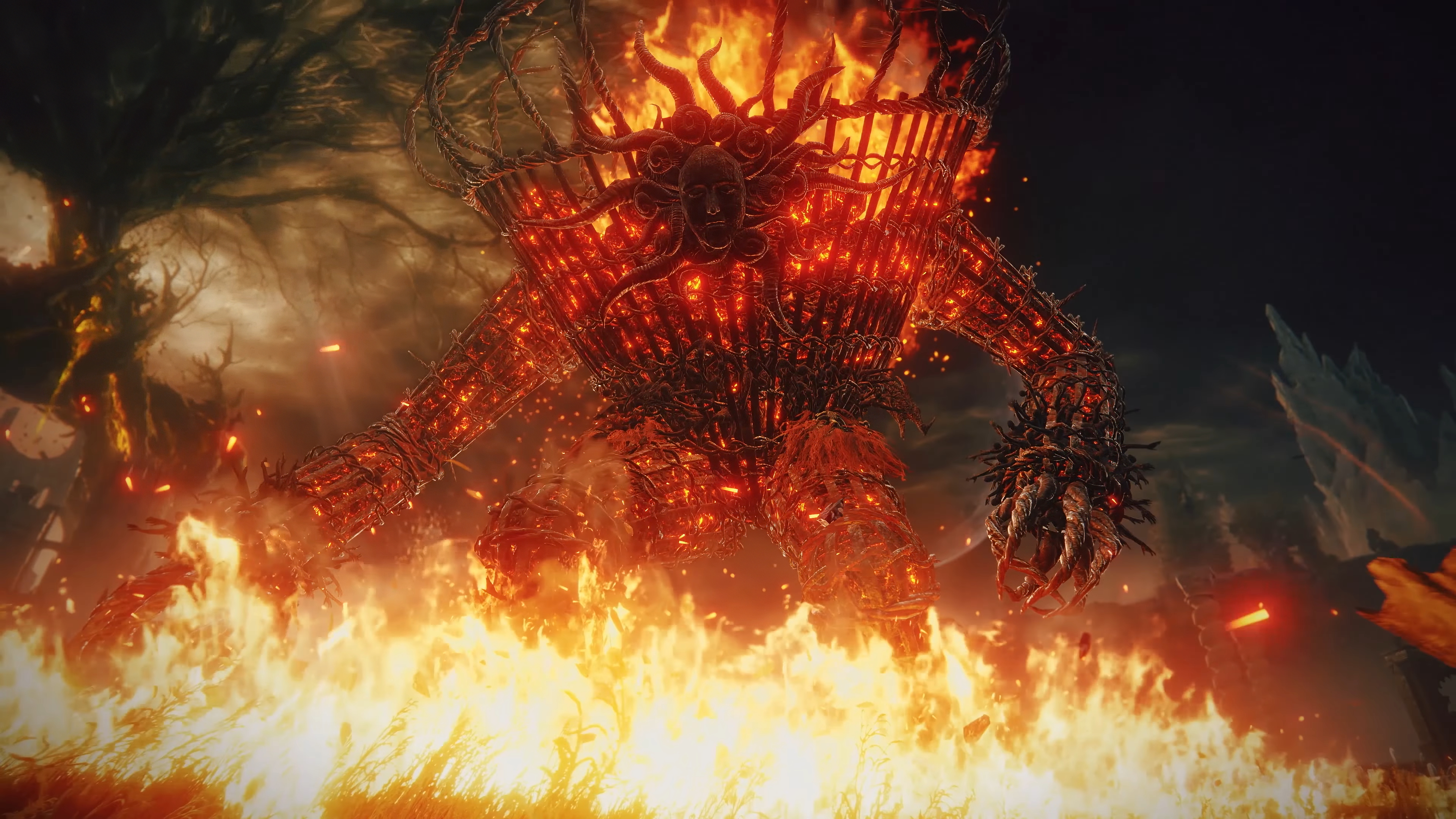 Elden Ring Fiery Boss Battle HD Wallpaper