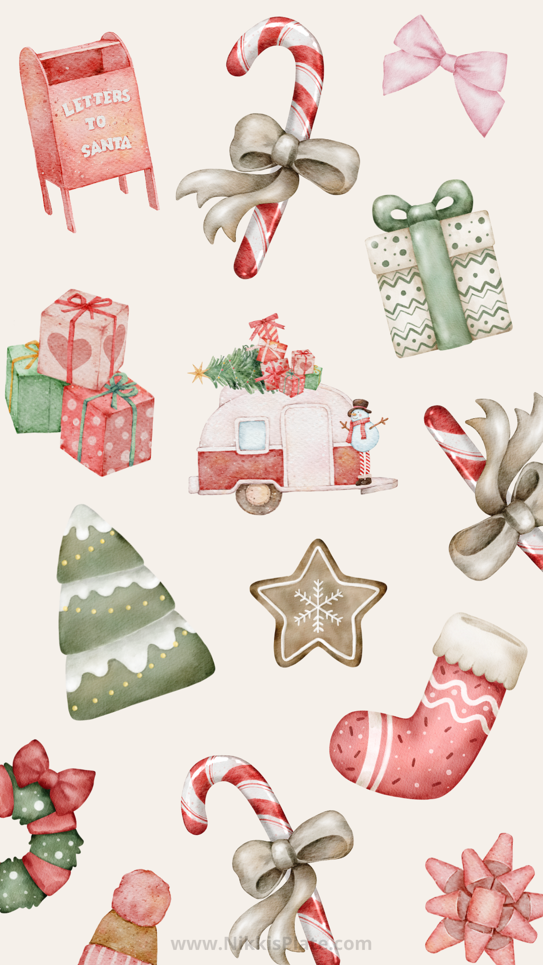 Cute Christmas iPhone Wallpaper Background (EASY DOWNLOAD)