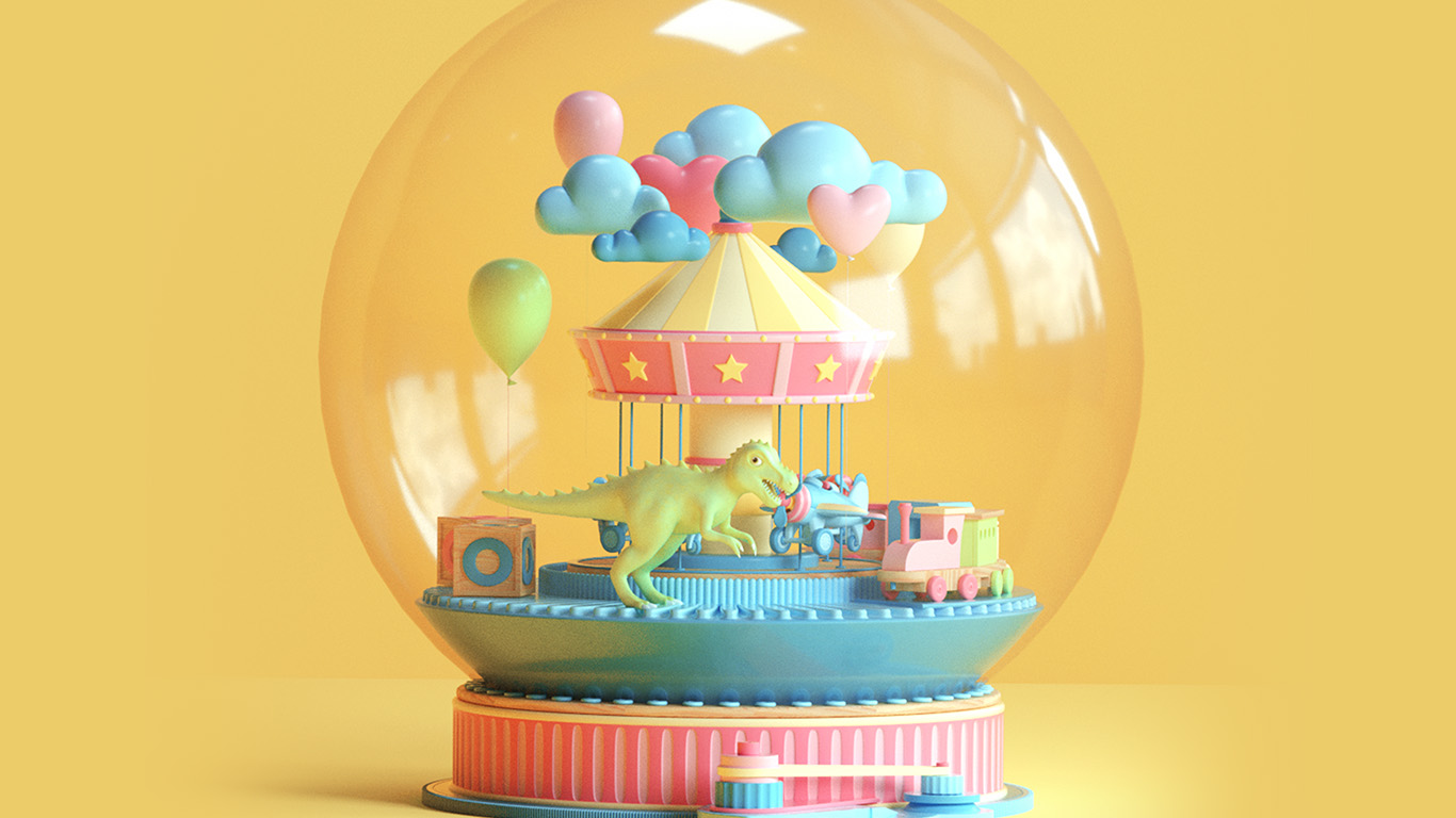 Toy Dinosaur Yellow Art Digital Cute