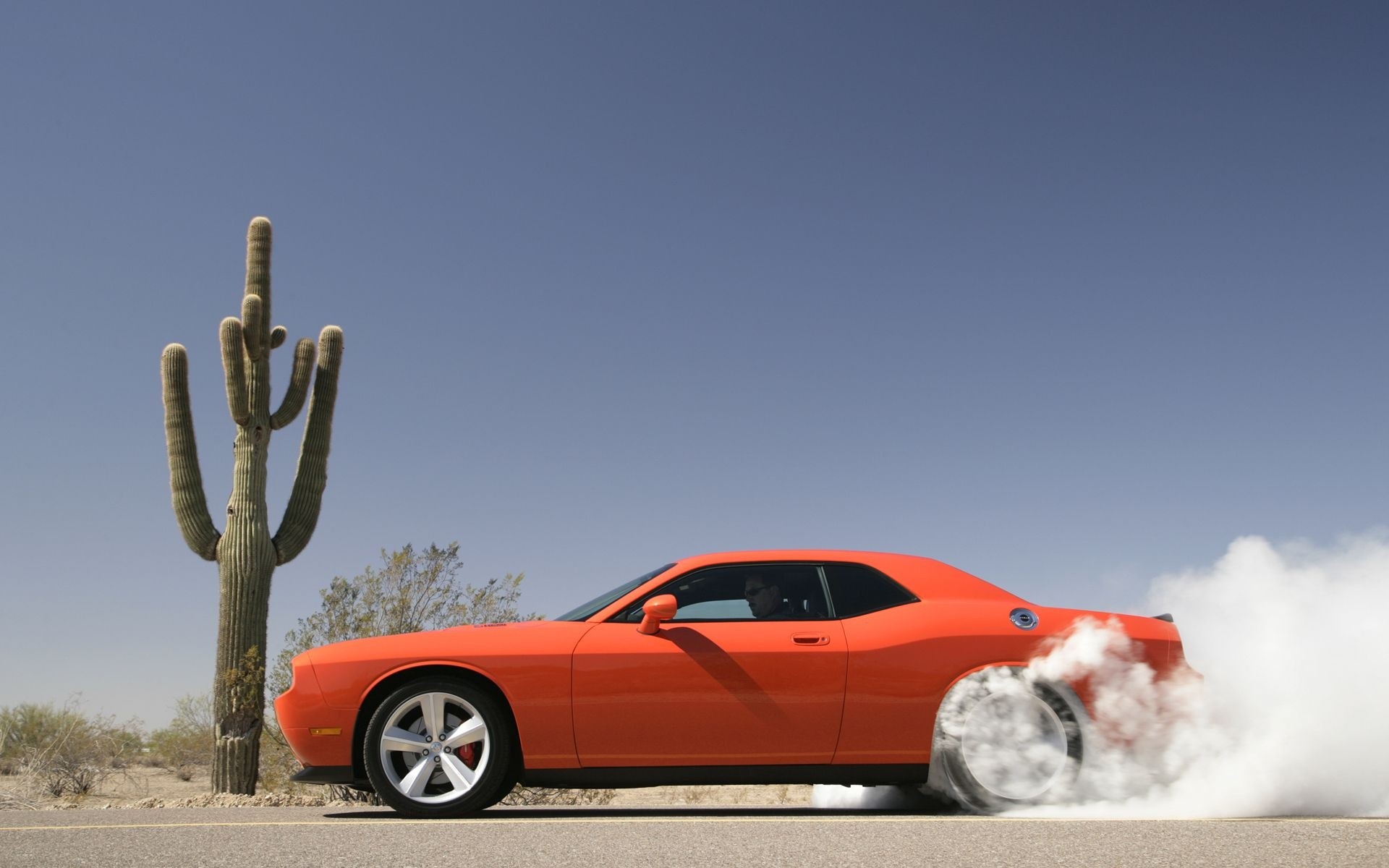 Orange Dodge Challenger SRT8 HD Wallpaper