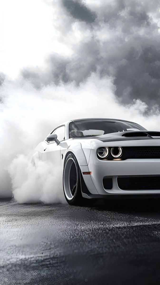 beautiful white dodge car burnout wallpaper