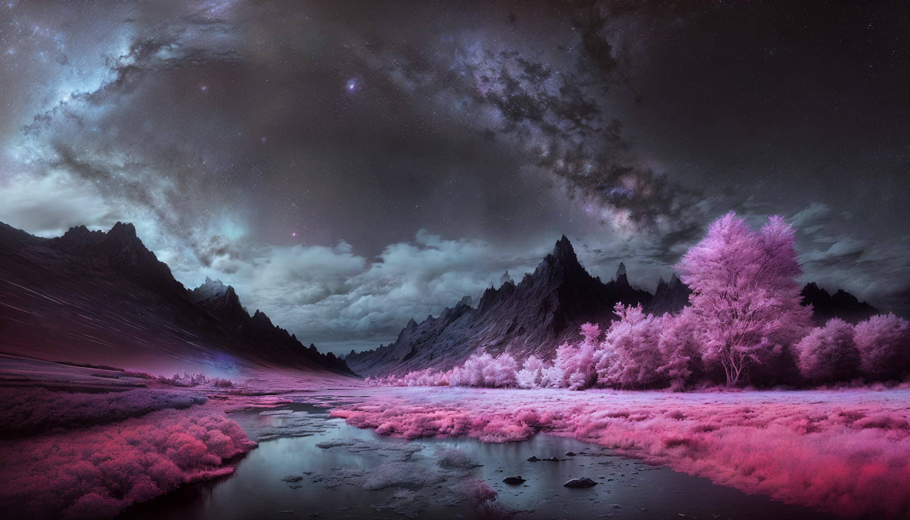 Infrared photography style landscapes
