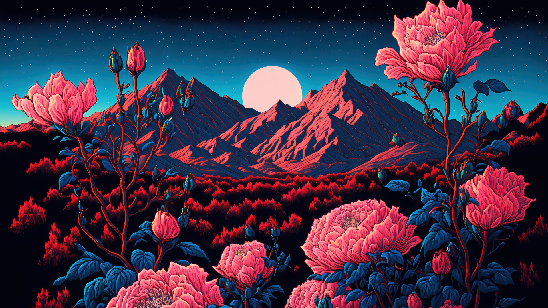 Mountain Sky Stars 4k Ultra HD Wallpaper
