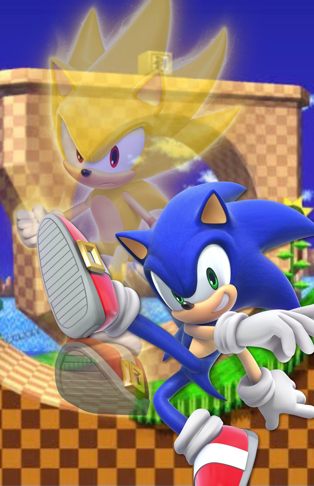 Sonic with Super Sonic wallpaper, r