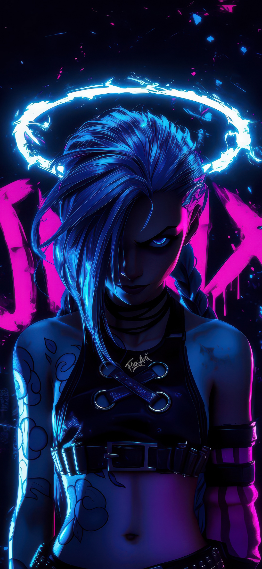 Jinx (Arcane) Wallpaper 4K, Neon art