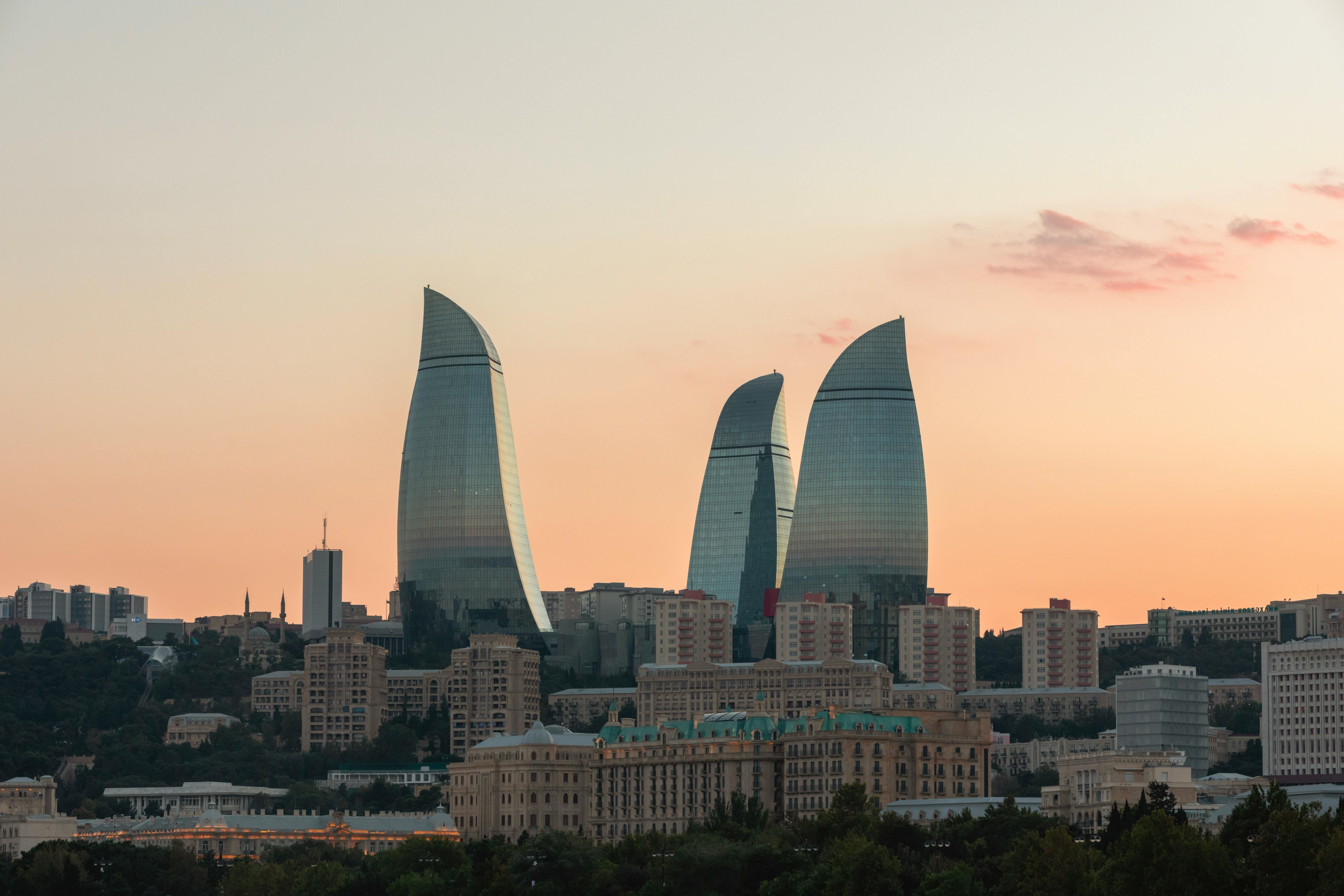 The city of baku, azerbaijan, is shown