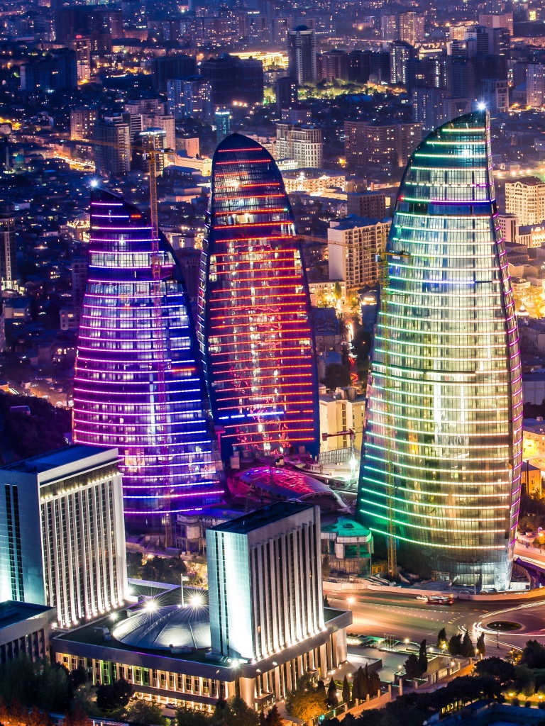 Flame Towers, Baku, Azerbaijan Ultra HD