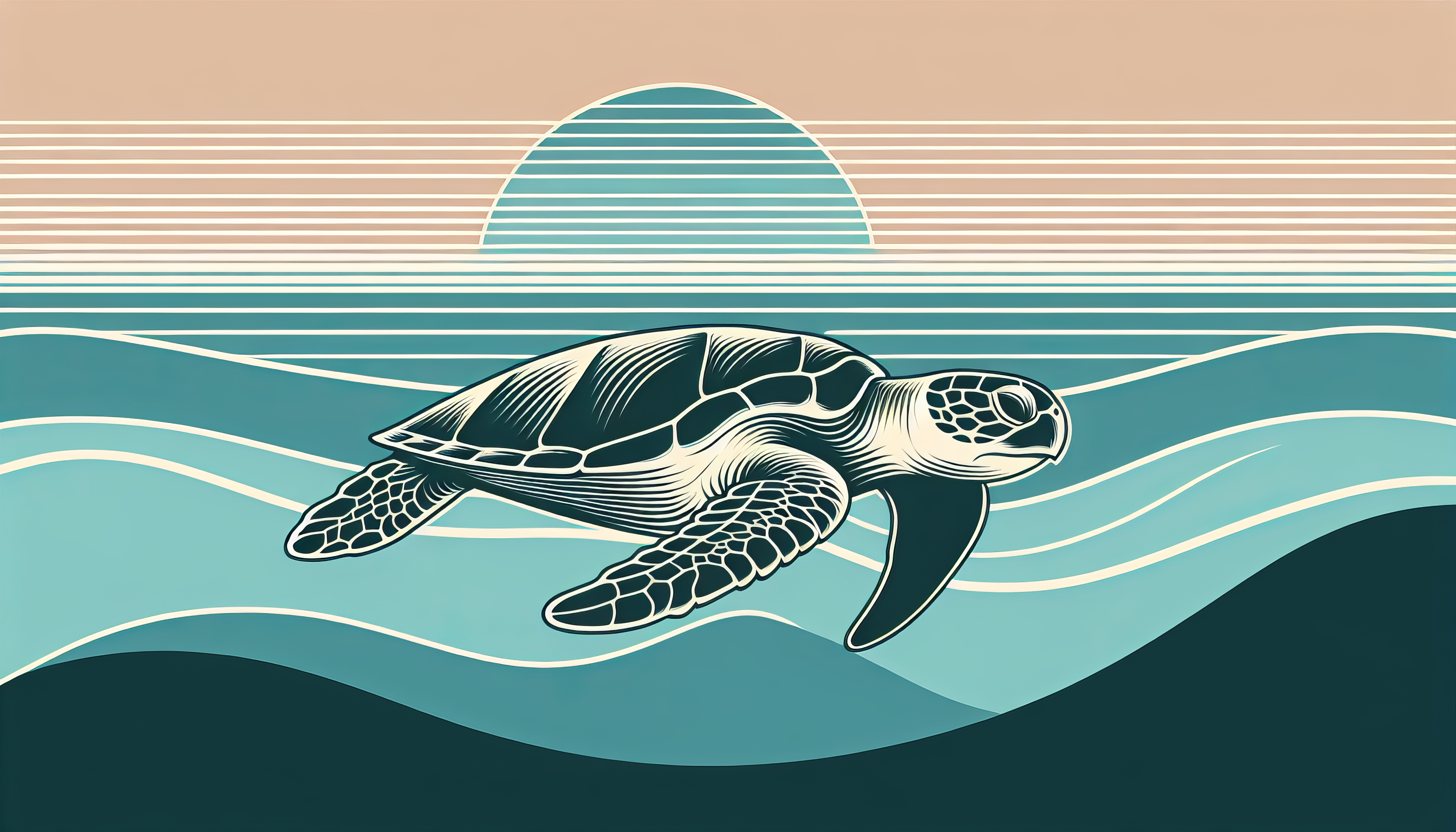 Serene Sea Turtle HD Wallpaper