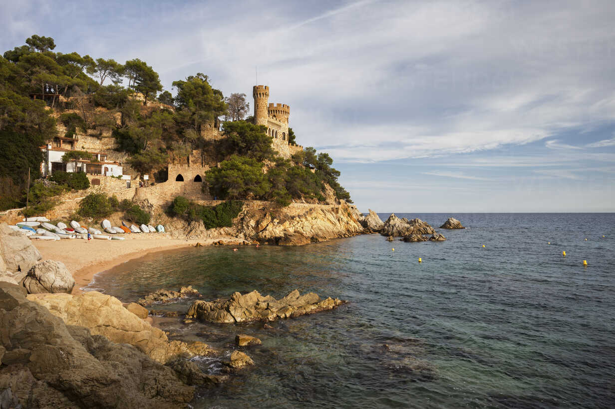 Spain, Catalonia, Lloret de Mar, castle