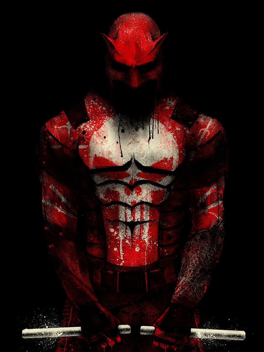 Daredevil and Punisher Mashup Art