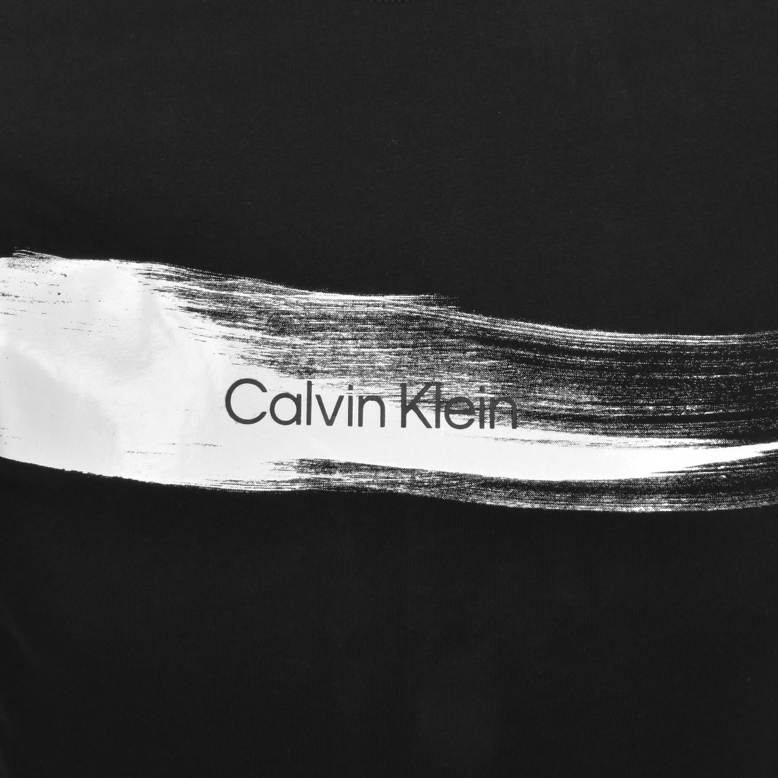 Calvin Klein Brush Logo T Shirt Black