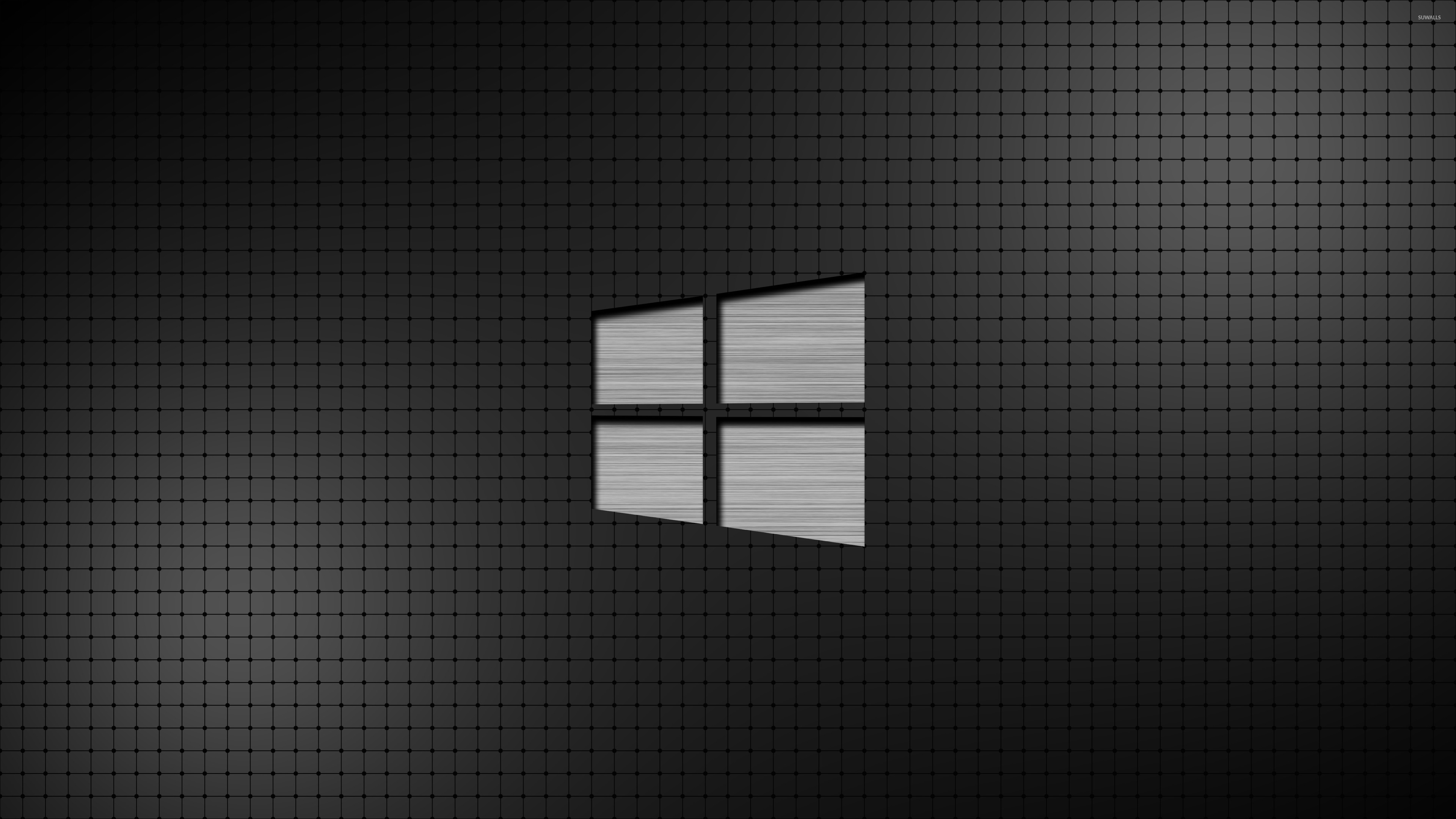 Metal Windows 10 on a grid wallpaper