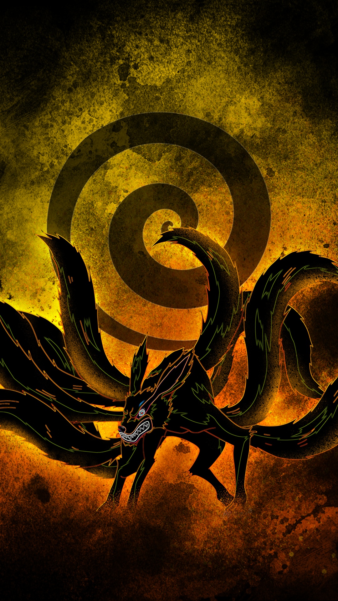 Nine tailed fox Wallpaper 4K, Naruto