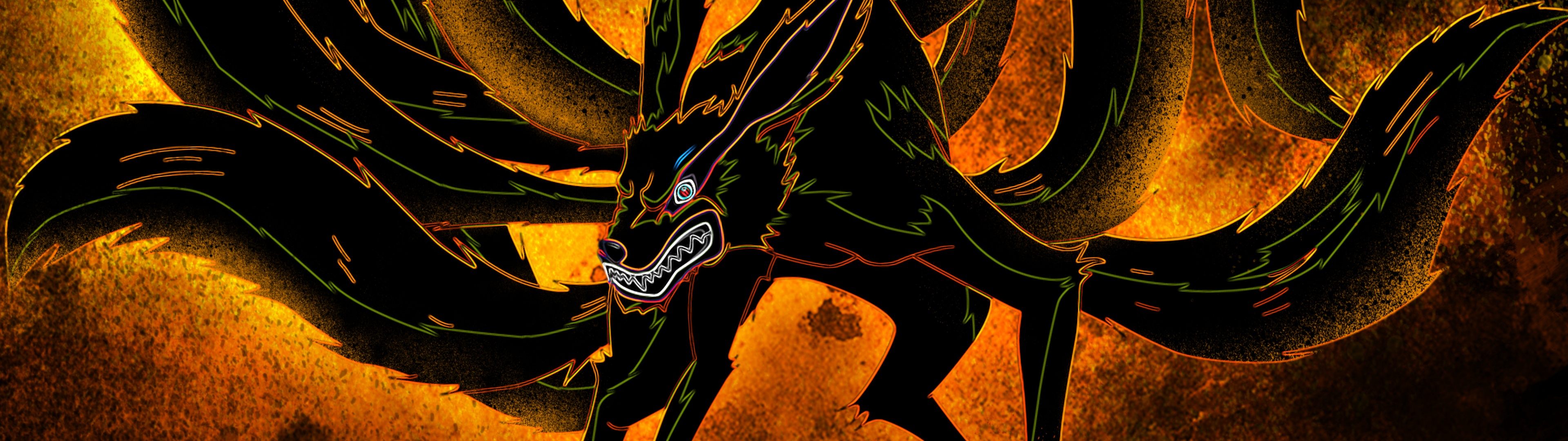 Nine tailed fox Wallpaper 4K, Naruto