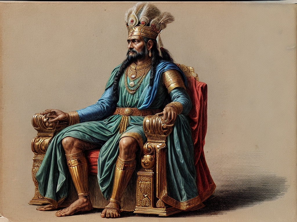 ancient royal indian king sitting