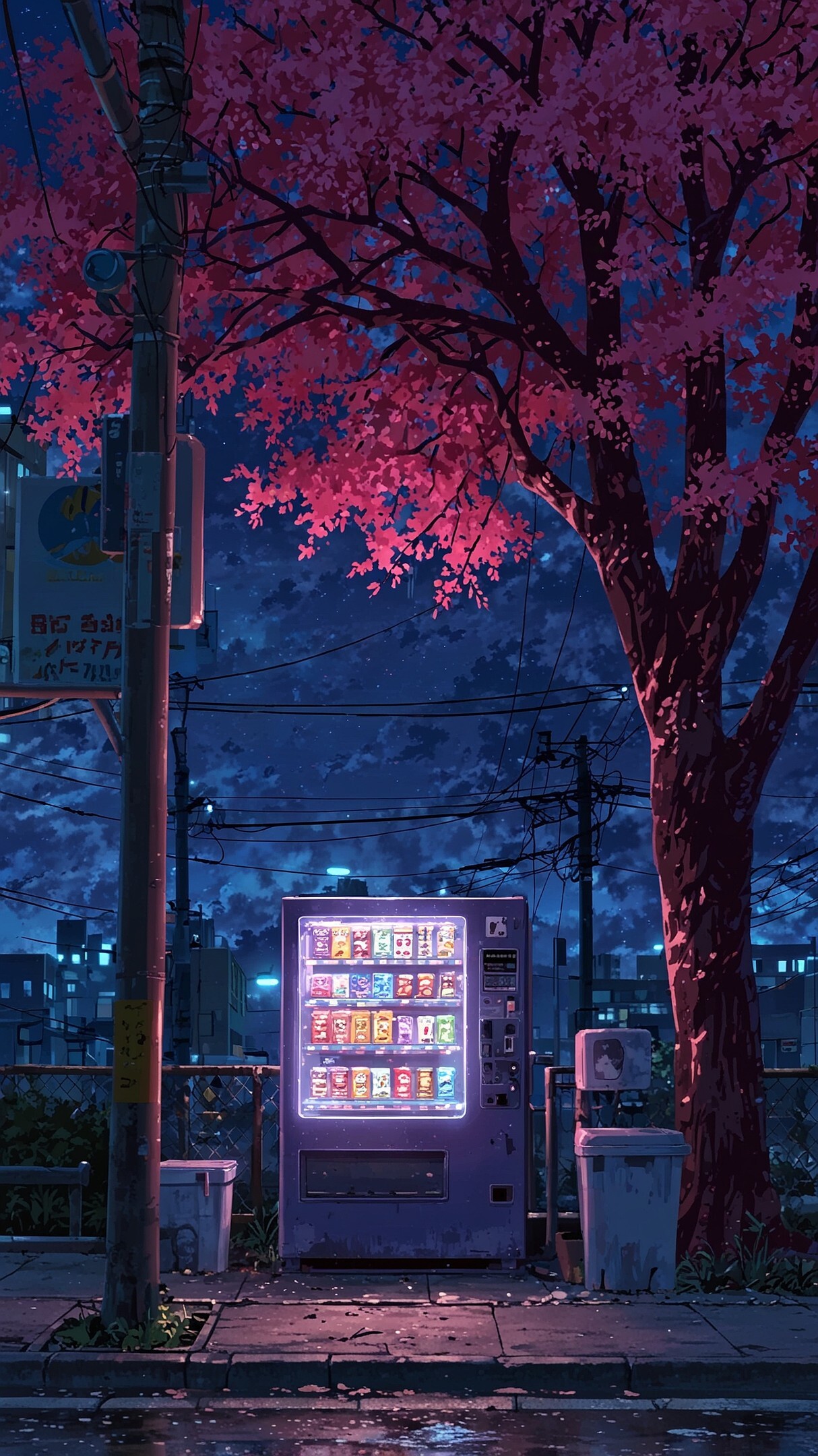 Machine Pink Cherry Blossoms Wallpaper