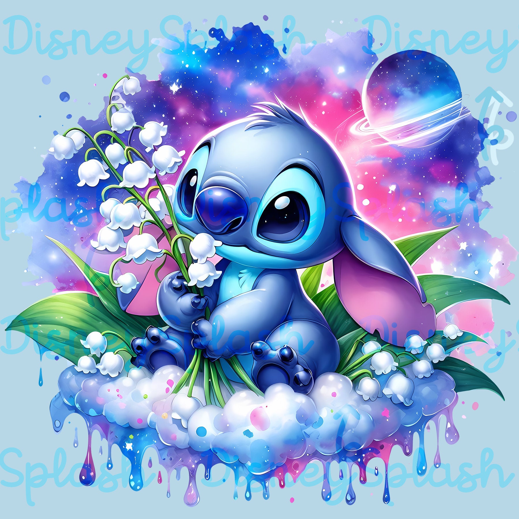 Stitch Lillies PNG, Clipart Image