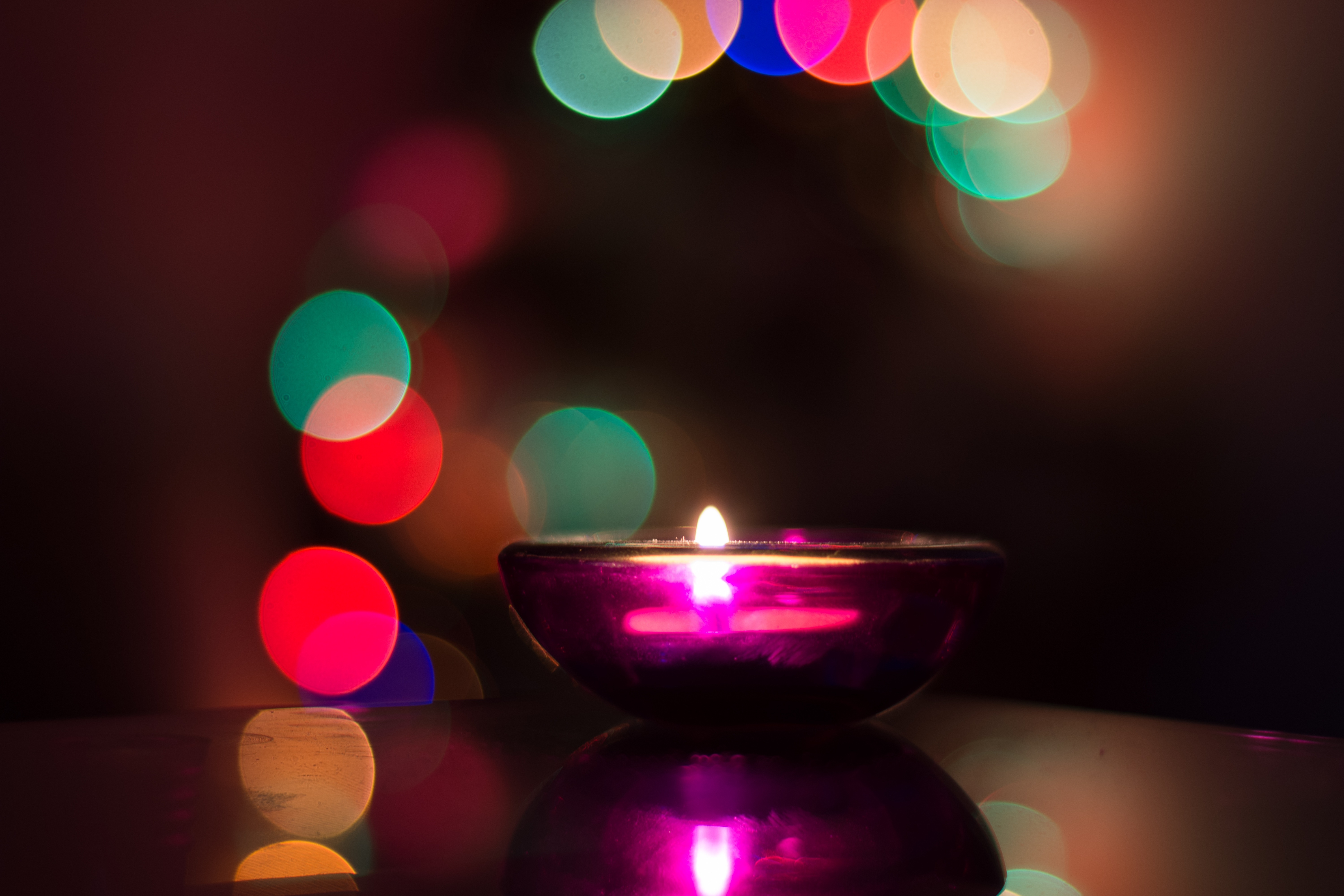 macro photography, christmas candles