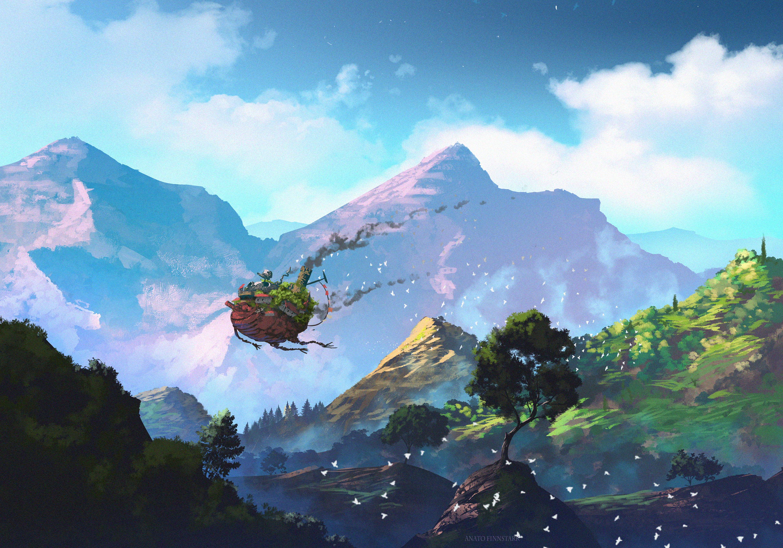 Anime Howl's Moving Castle HD Wallpaper