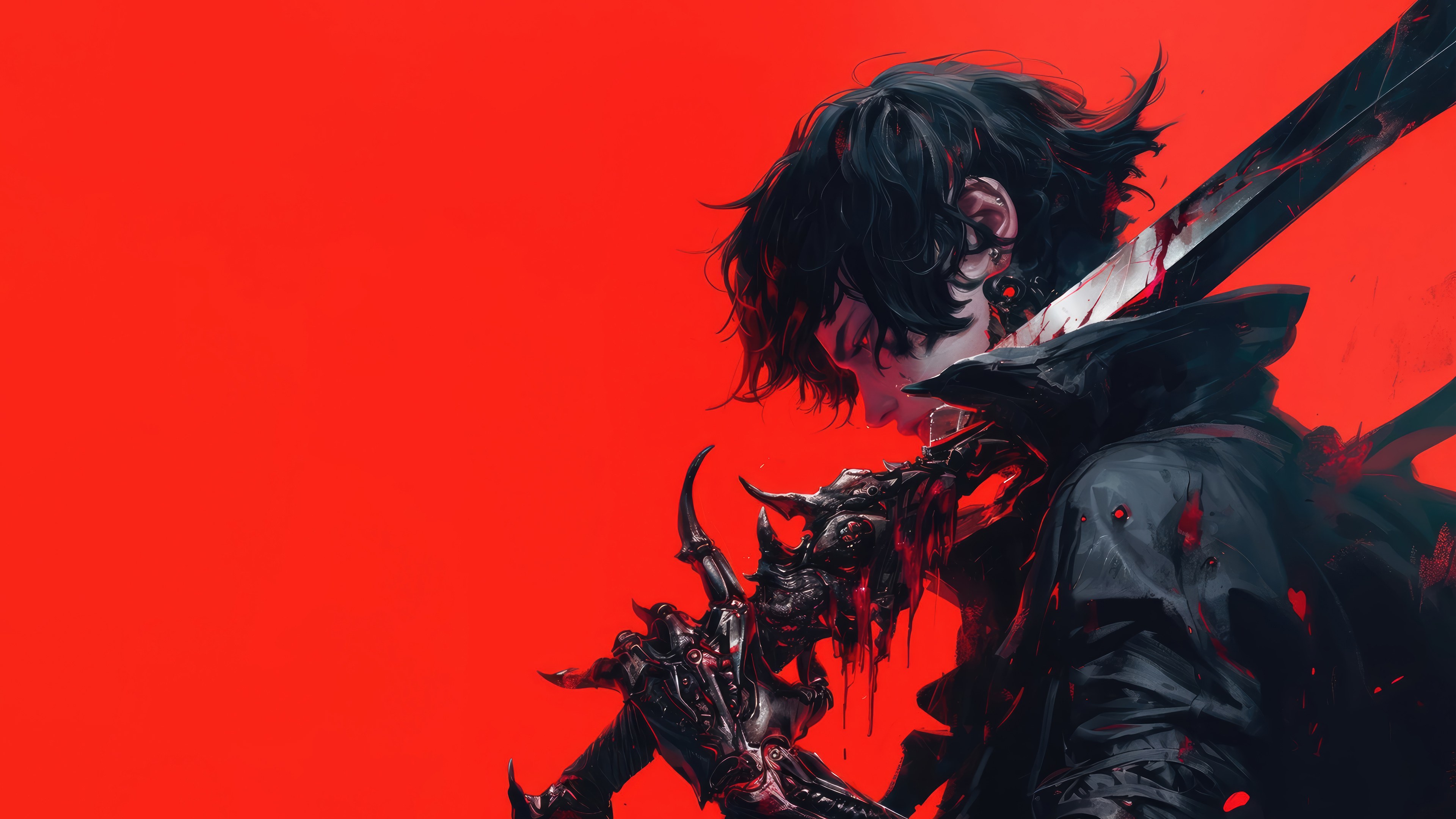 Anime Boy Sword Fantasy Wallpaper 4K HD
