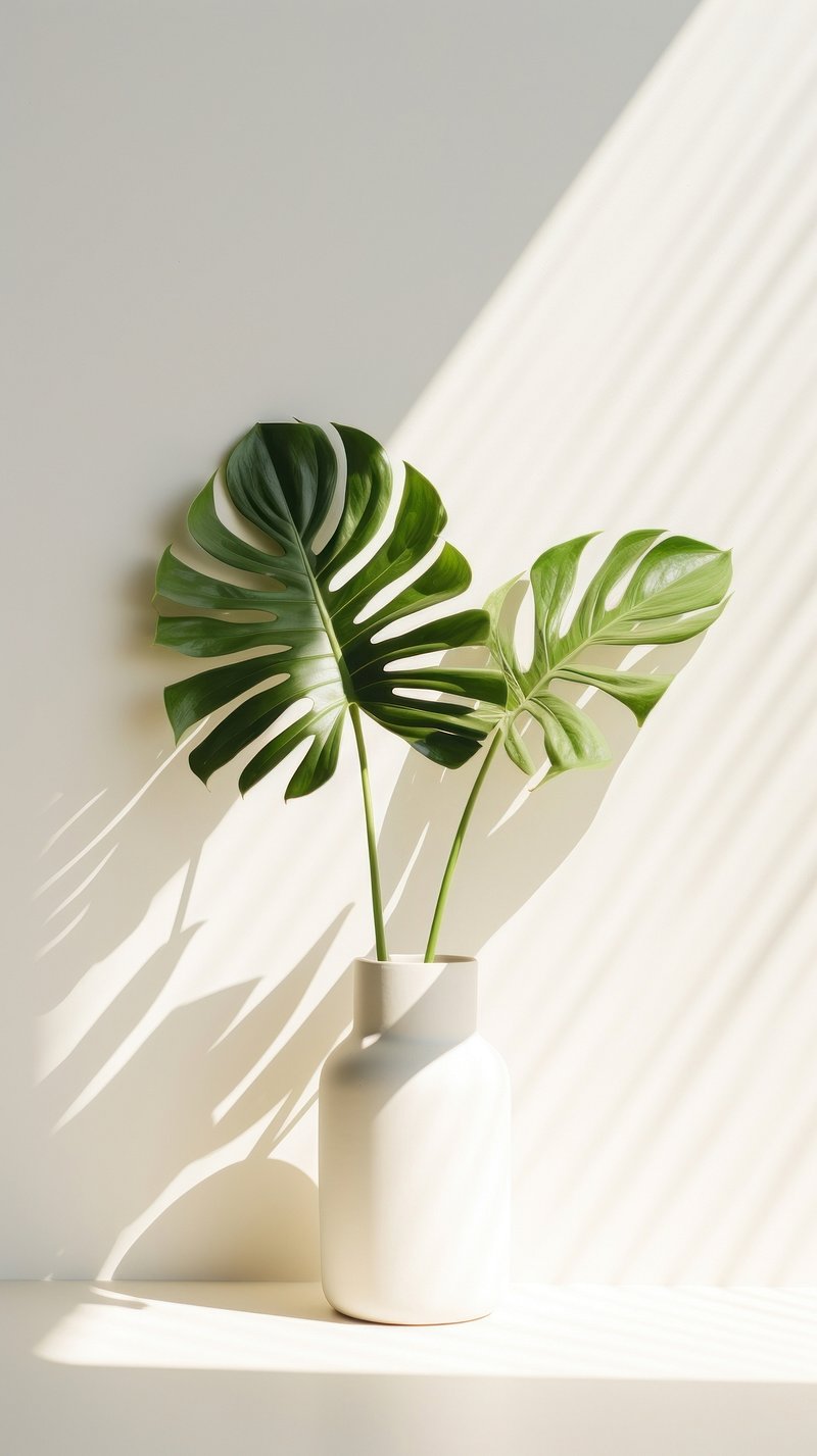 White Wall Monstera Trees Image. Free